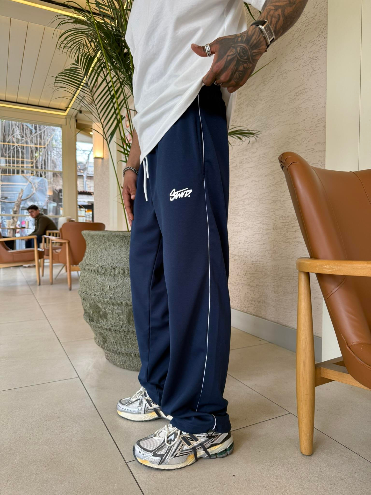 Şerit Detaylı Stwd Baggy Eşofman - İndigo