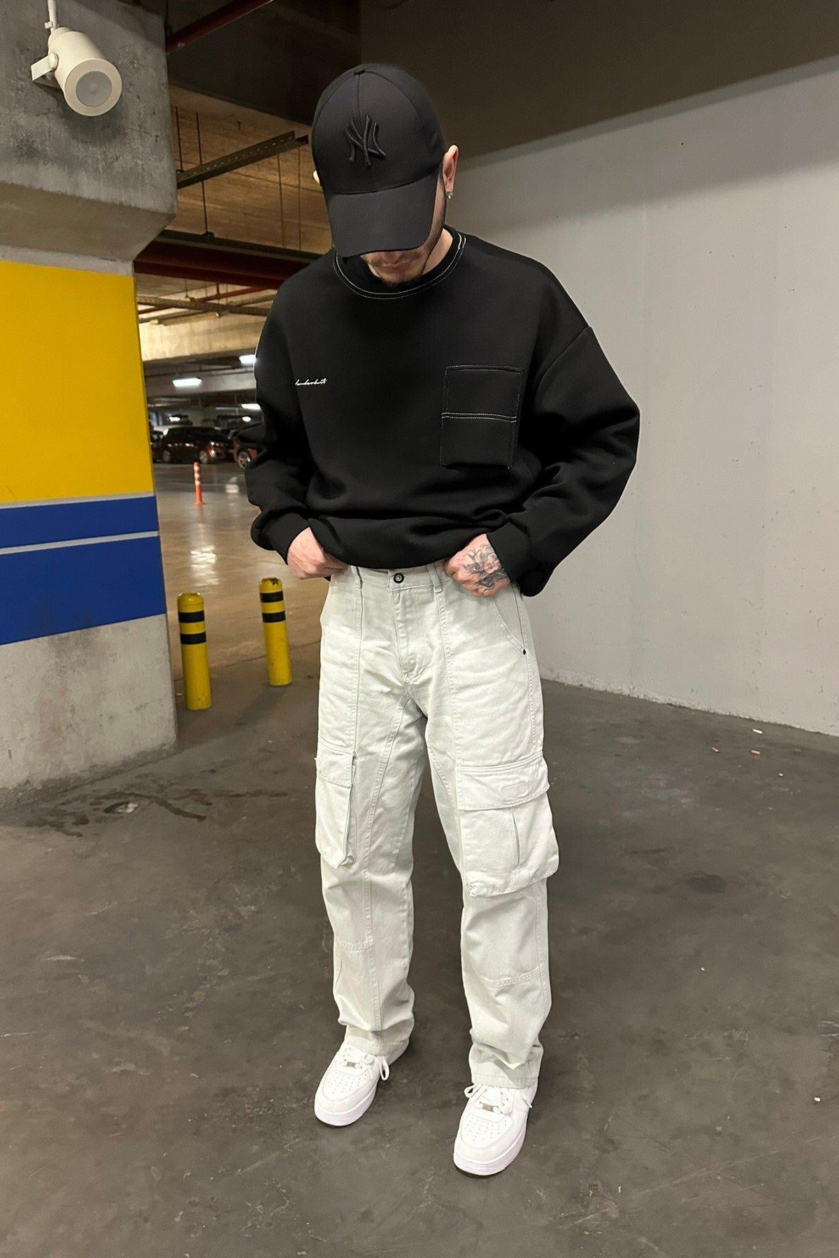 Şeritli Kargo 2161 Pantolon Gri