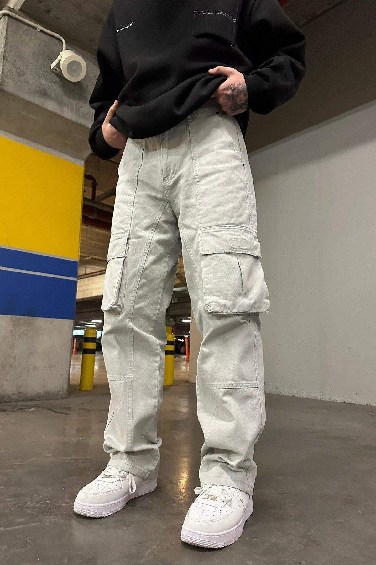 Şeritli Kargo 2161 Pantolon Gri