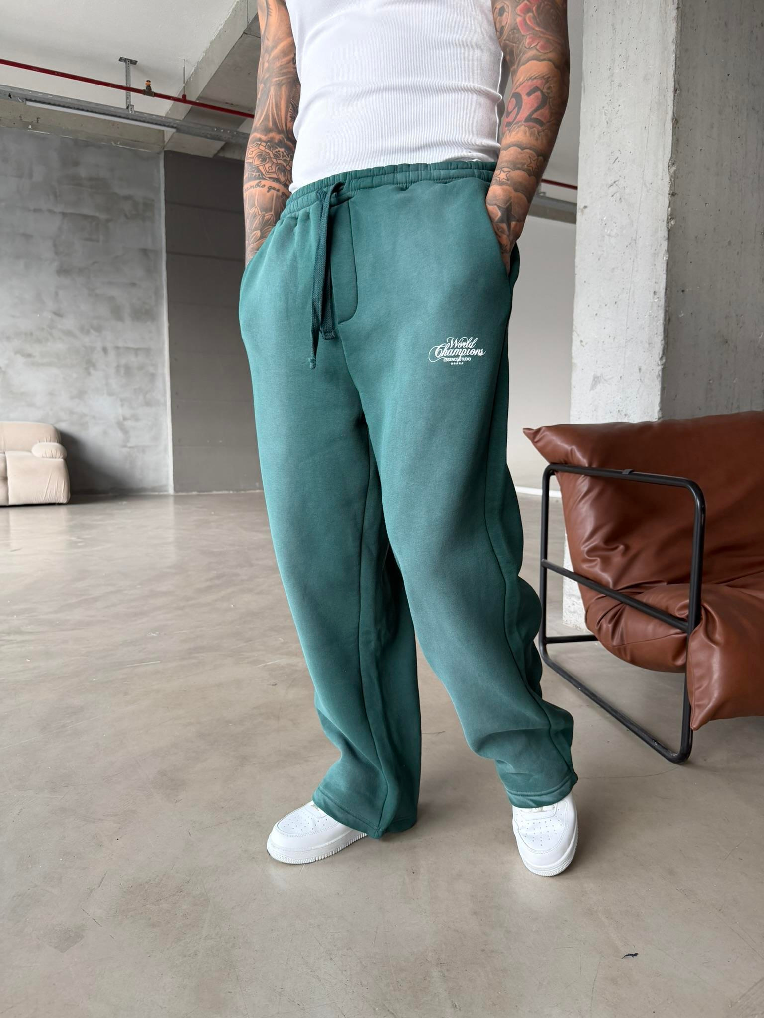 Spreyli Premium Seri Eşofman - Yeşil