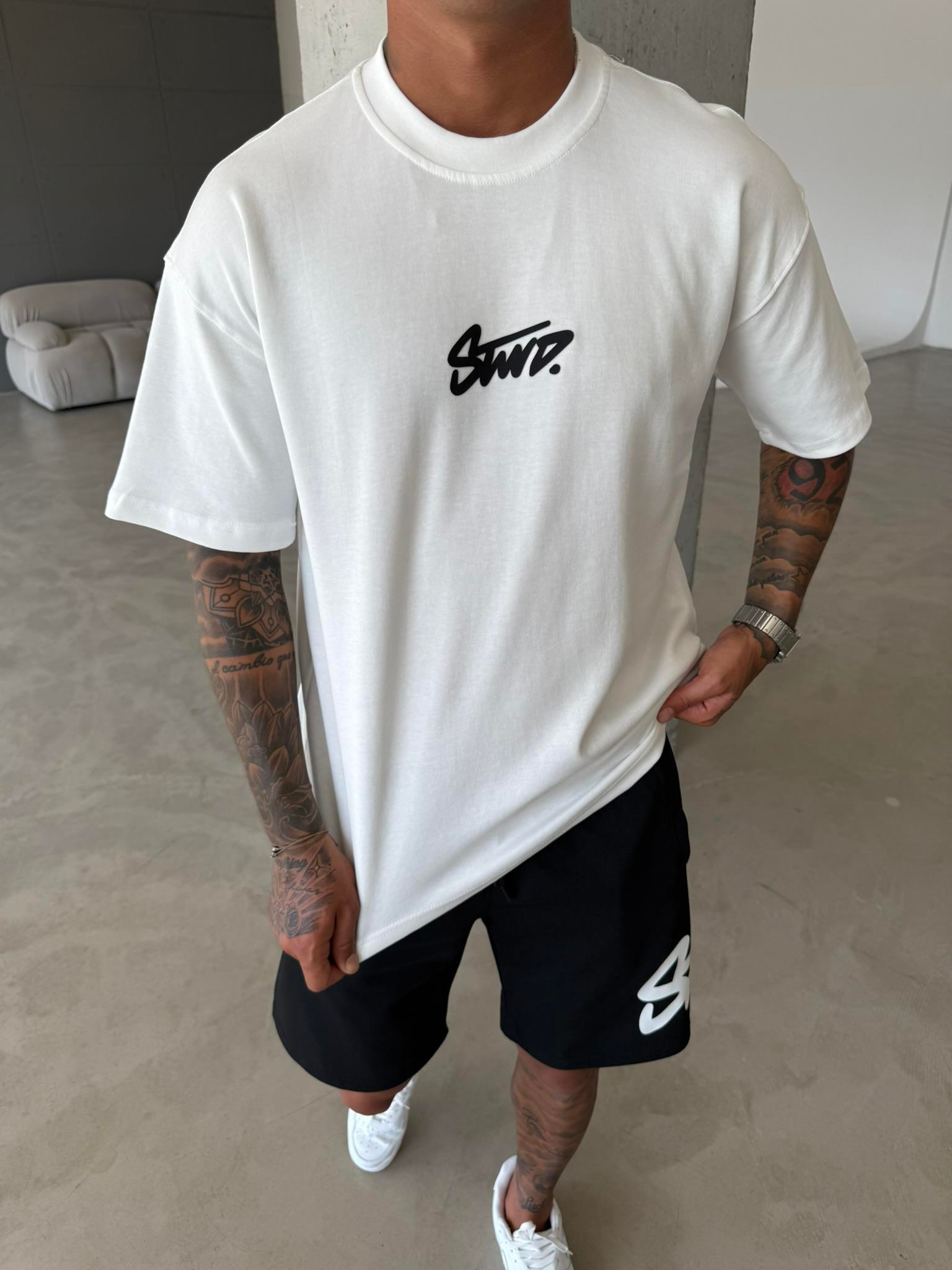 Stwd Basic Enjeksiyon Baskı T-Shirt - Beyaz