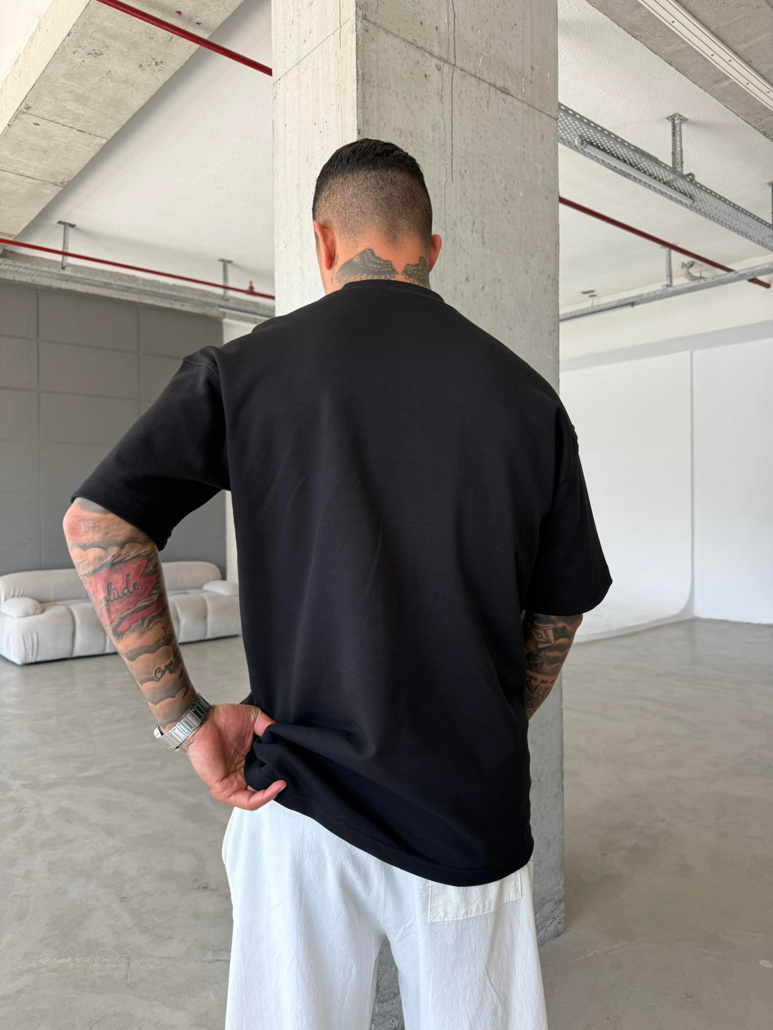 Stwd Basic Enjeksiyon Baskı T-Shirt - Siyah