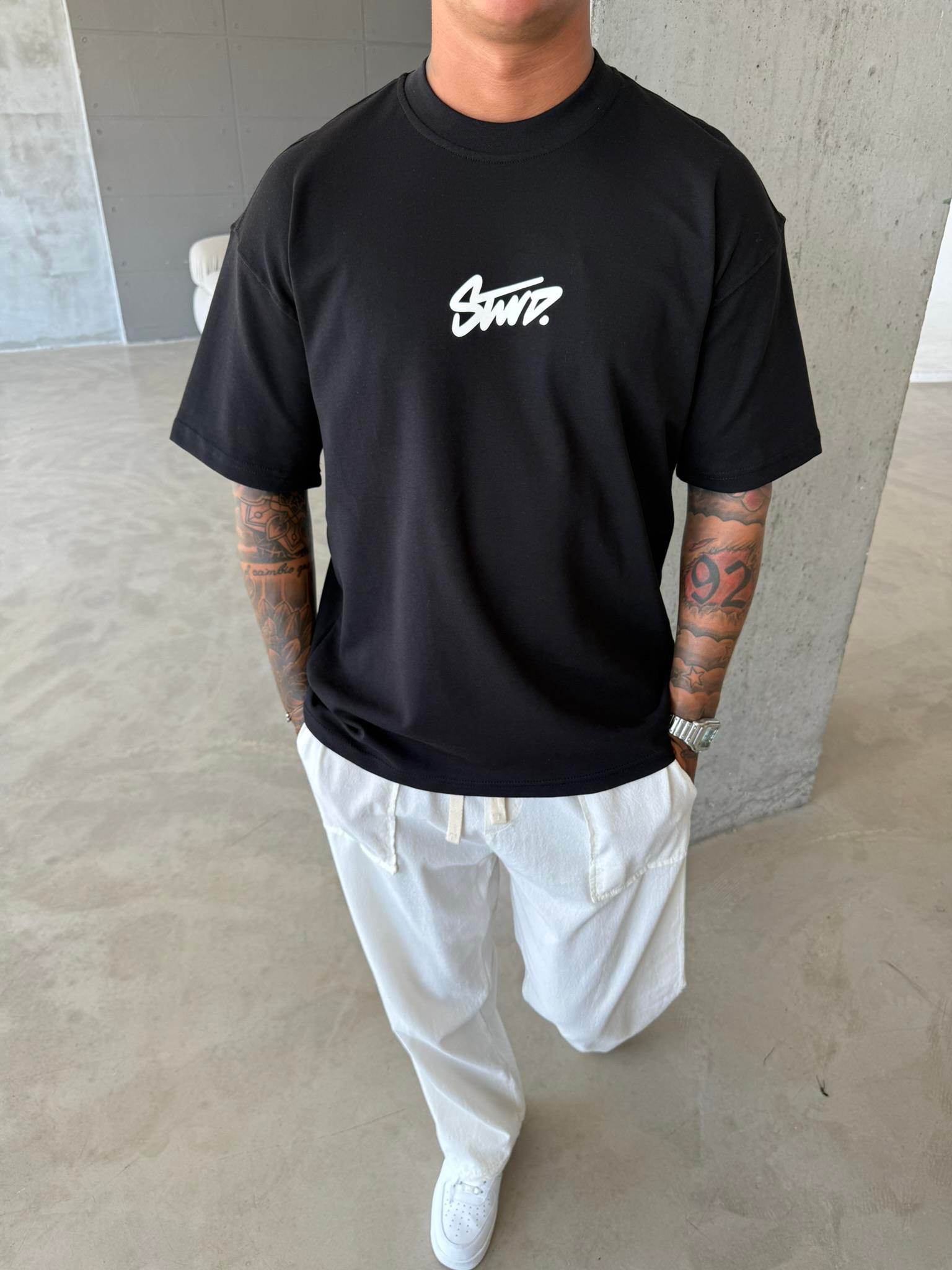 Stwd Basic Enjeksiyon Baskı T-Shirt - Siyah