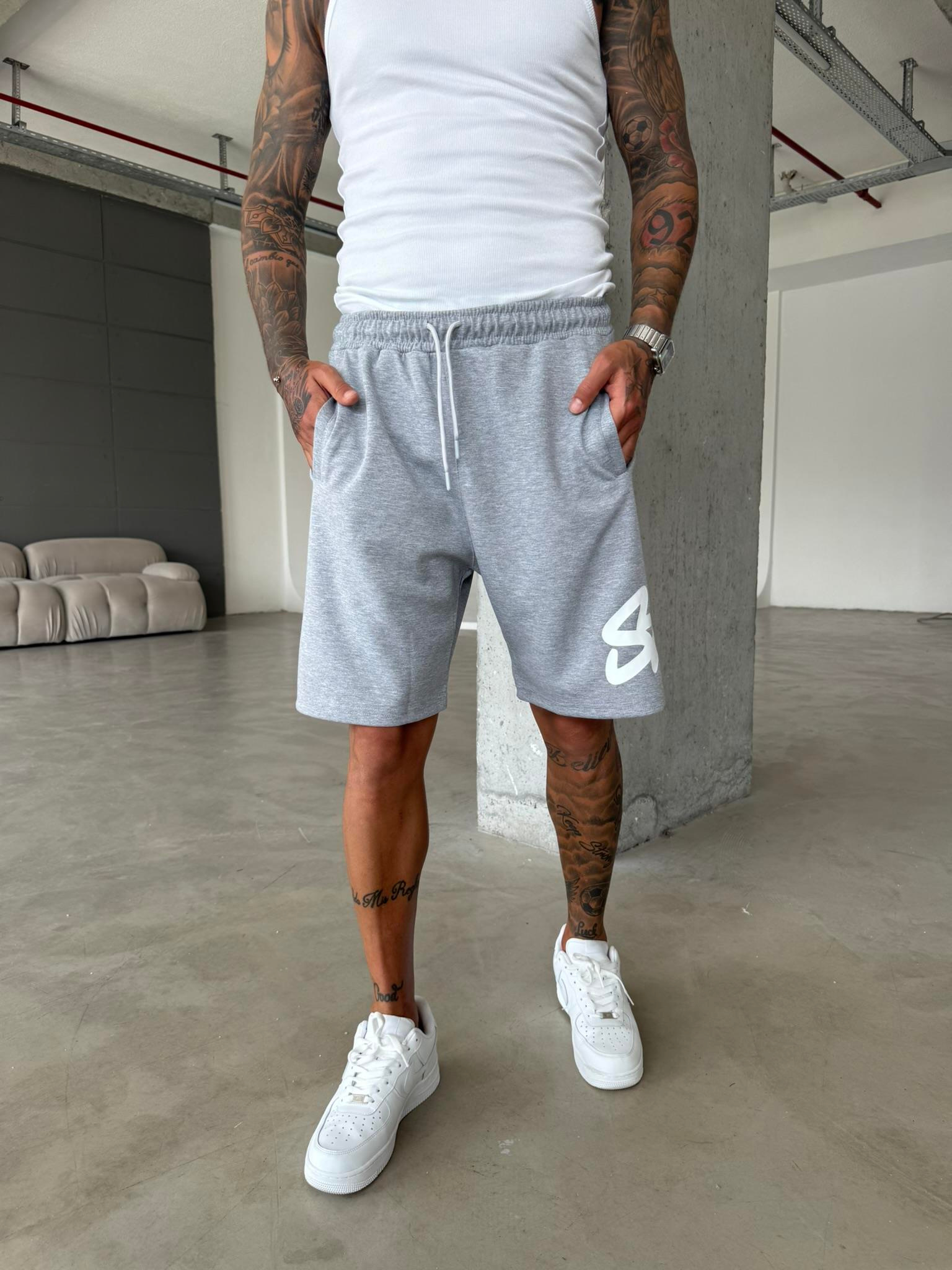 Stwd Büyük Baskı Şort - Gri