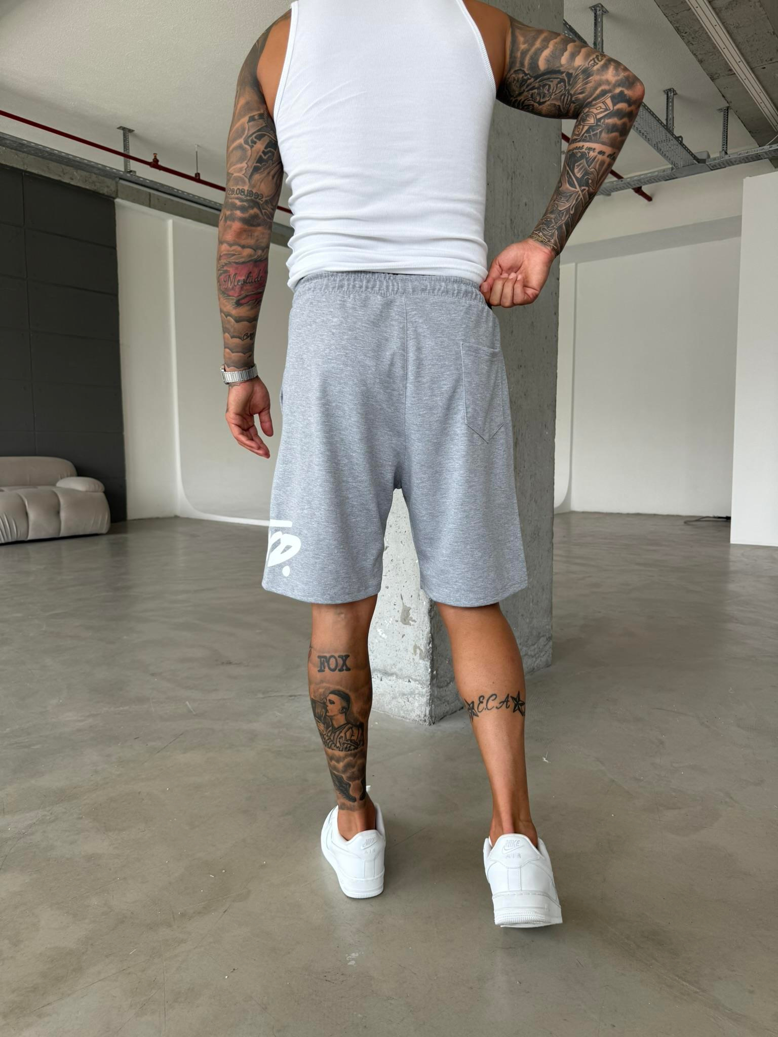 Stwd Büyük Baskı Şort - Gri