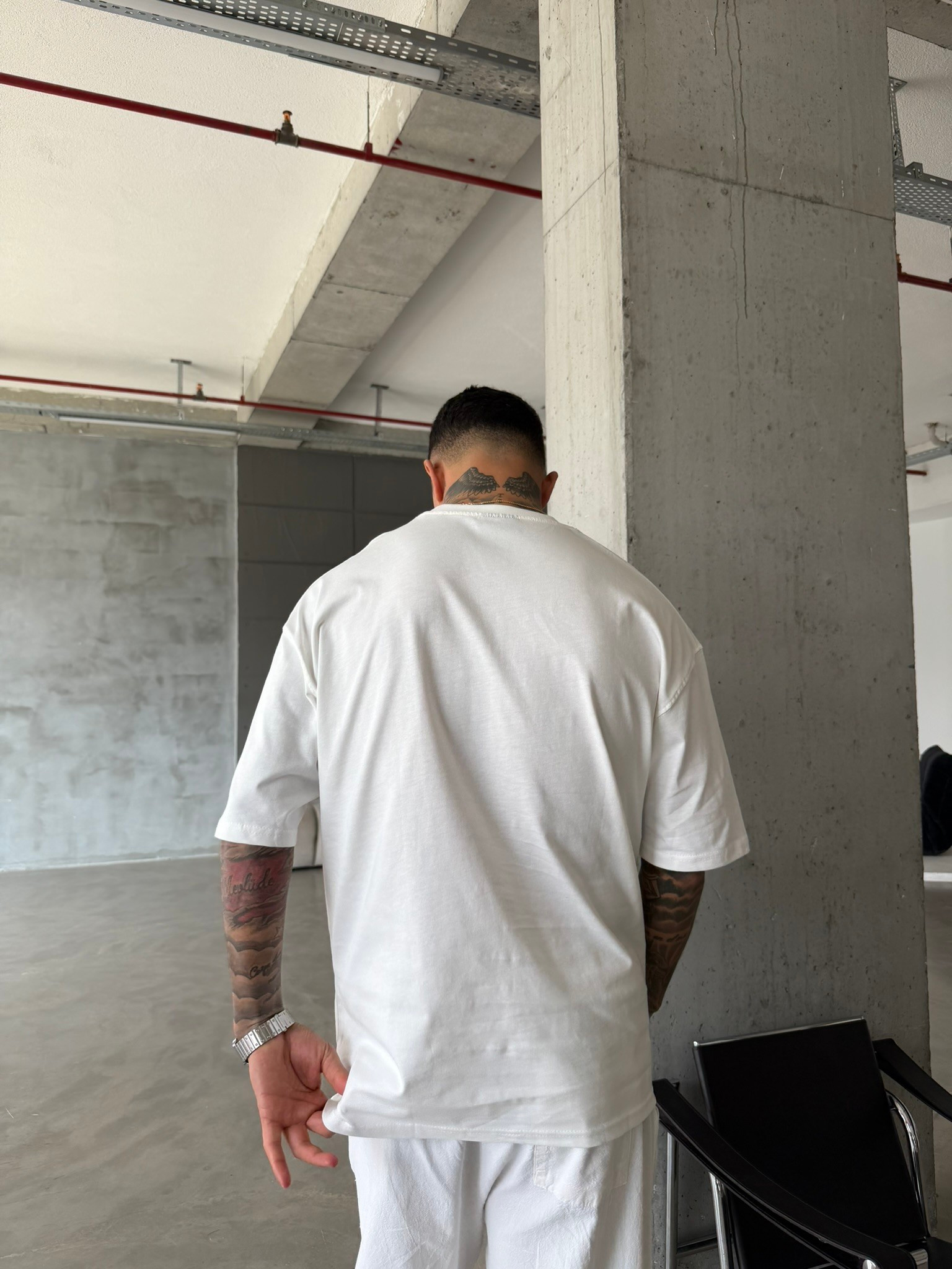 Tedy Bear Nakışlı Basic T-Shirt - Beyaz