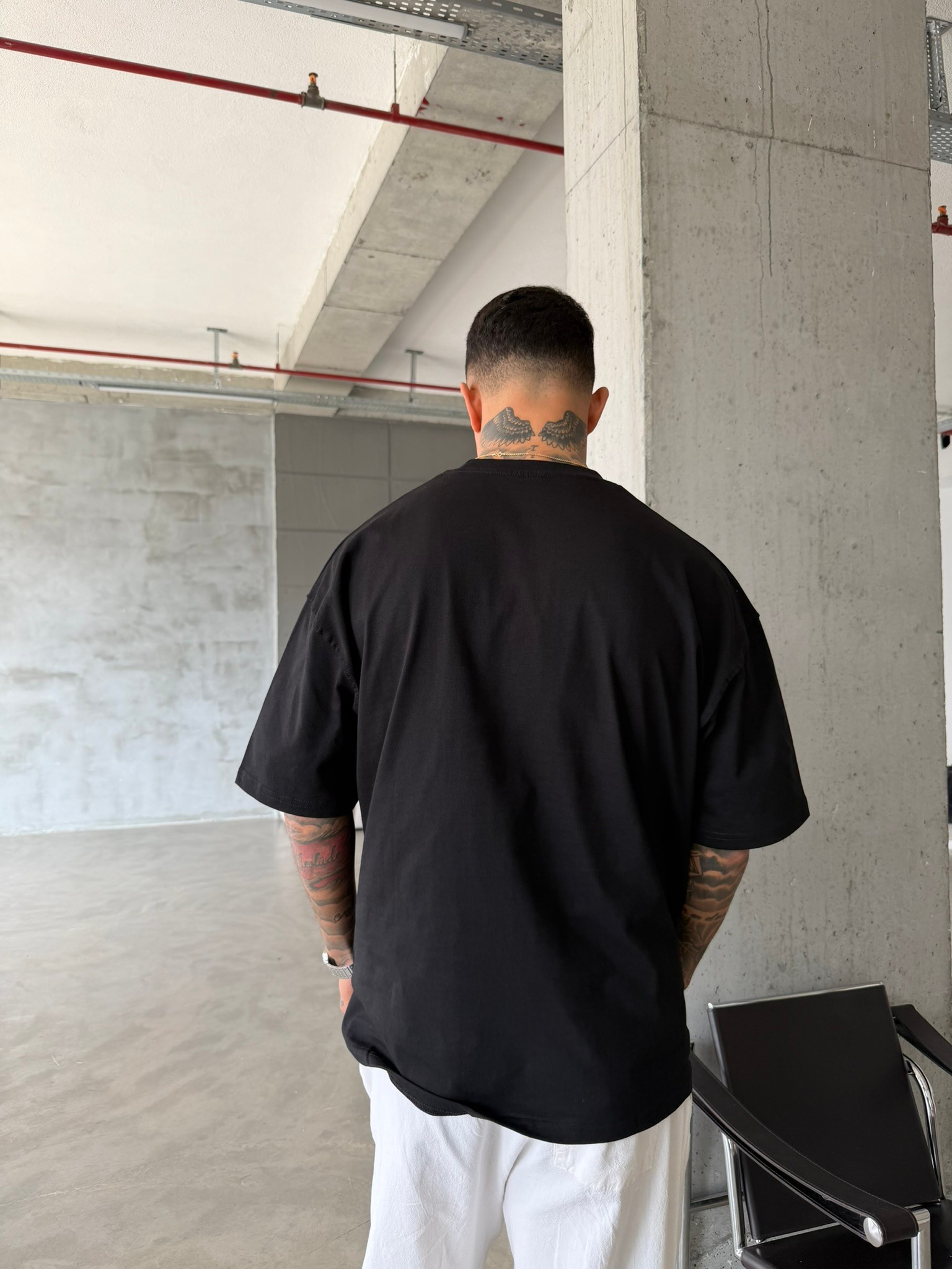 Tedy Bear Nakışlı Basic T-Shirt - Siyah