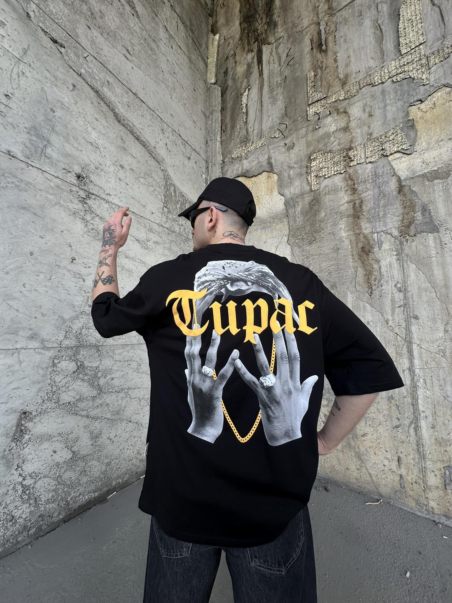 Tupac Baskılı Oversize T-Shirt  