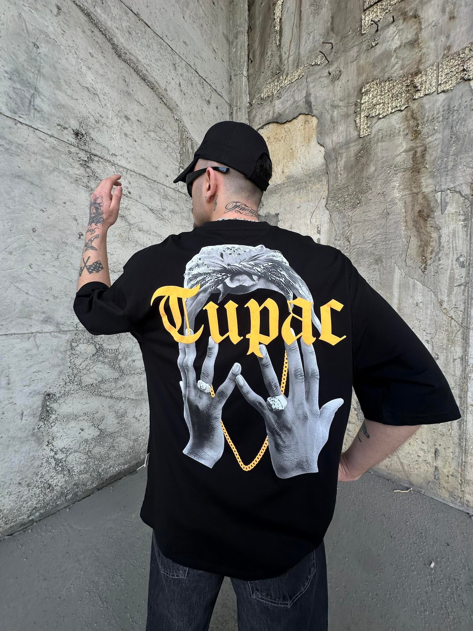 Tupac Baskılı Oversize T-Shirt  