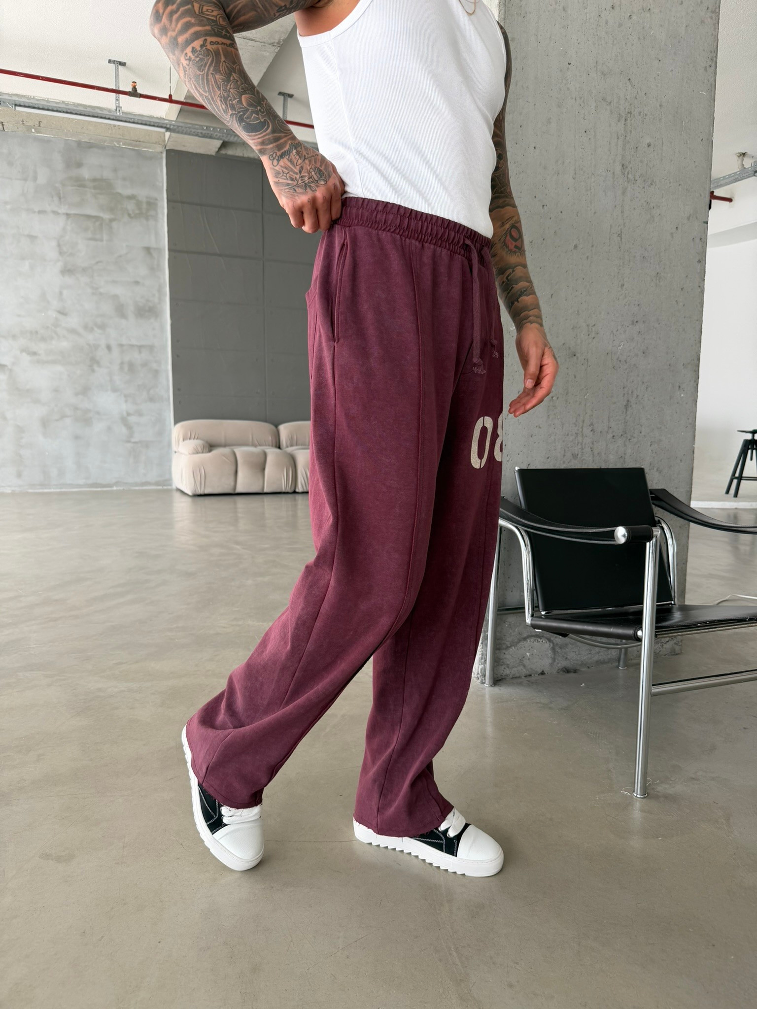 Urban Legacy 08 Premium Baggy Eşofman Altı - Bordo