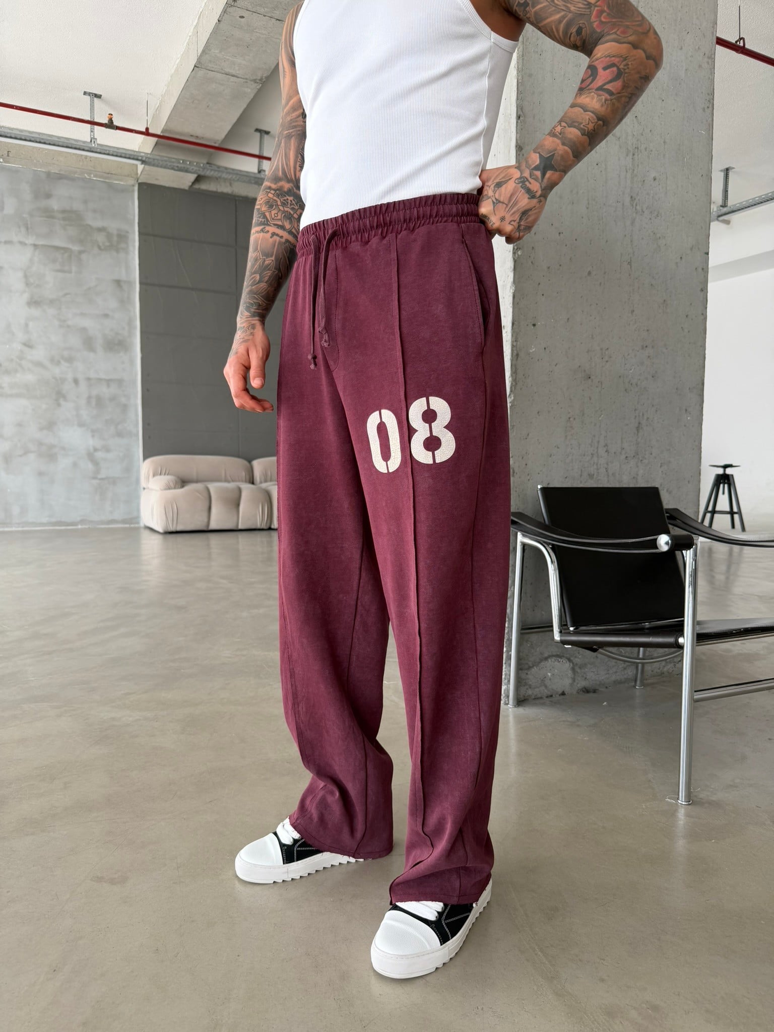 Urban Legacy 08 Premium Baggy Eşofman Altı - Bordo