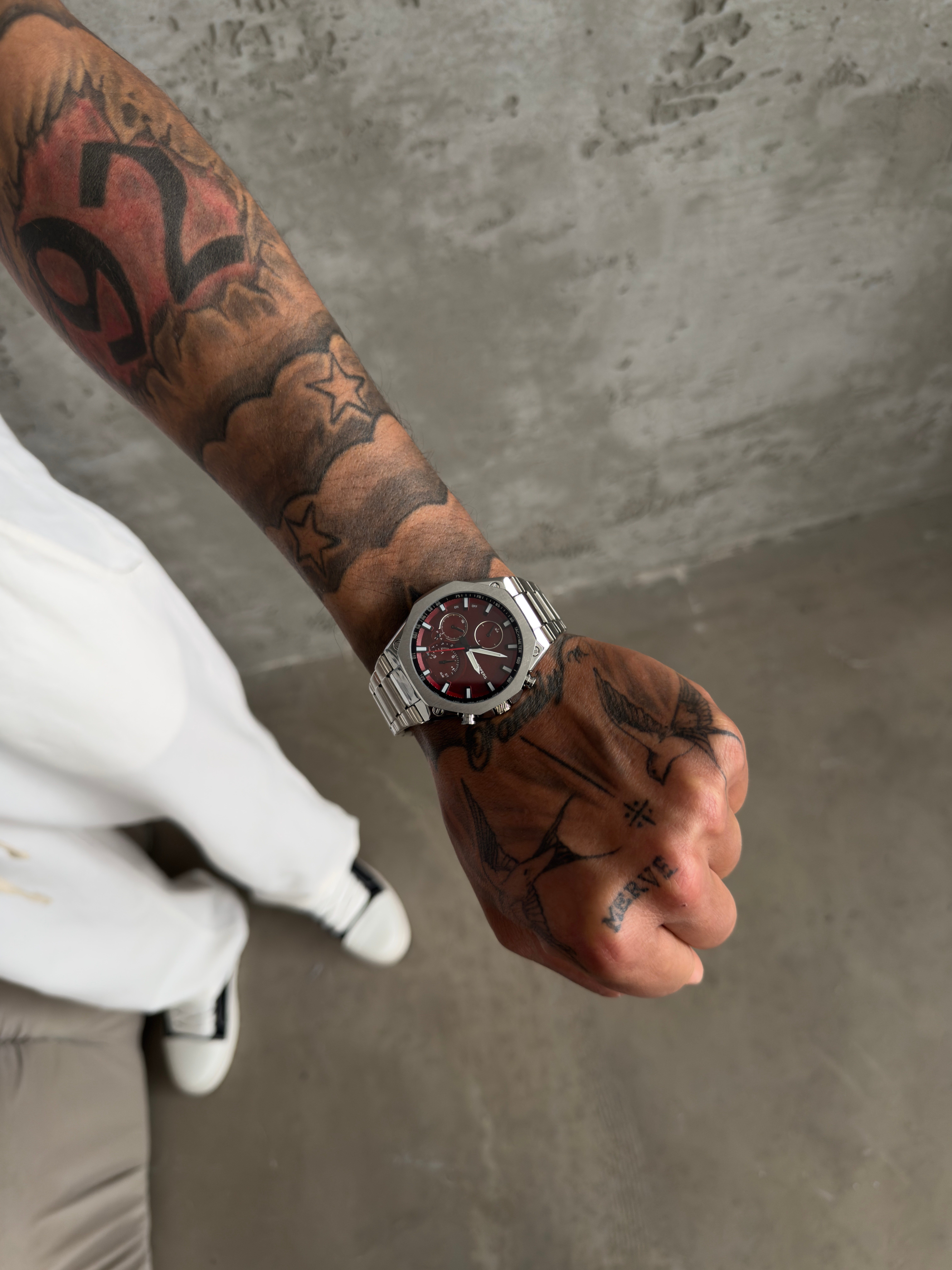 Valtier Genève Erkek Saat -Bordo