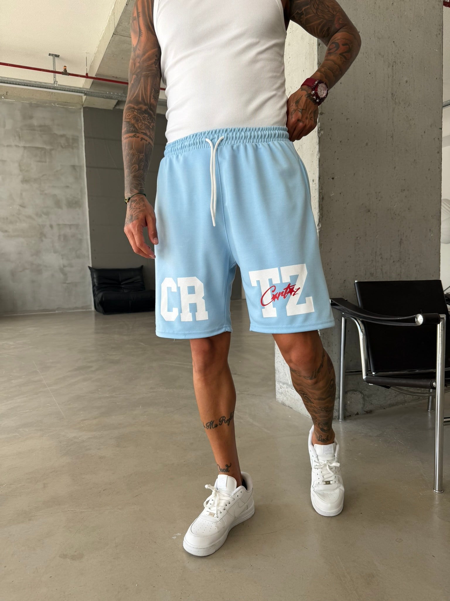 Varsity Shorts - Buz Mavi