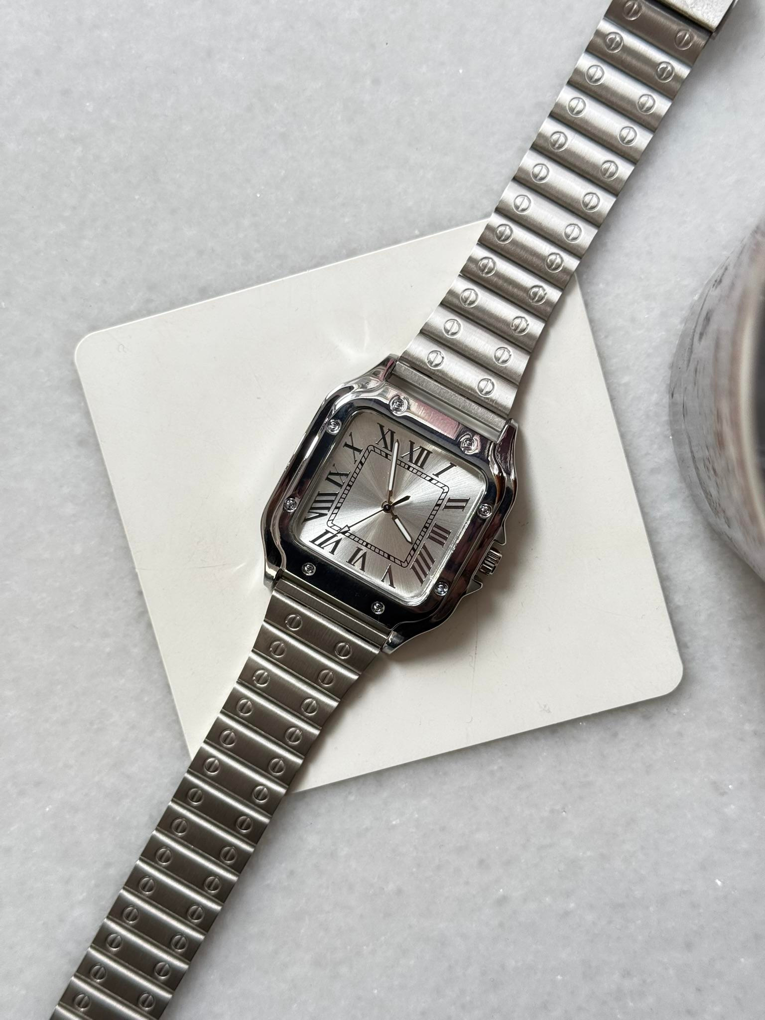 Vintage Rakamlı Saat - Beyaz