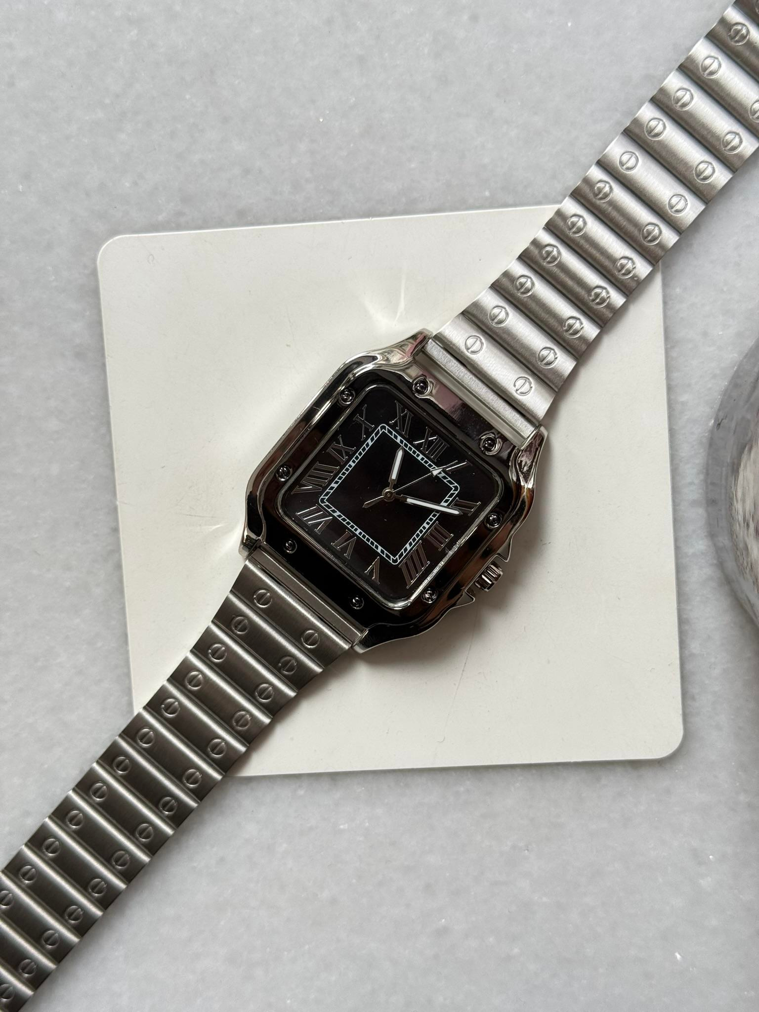 Vintage Rakamlı Saat - Siyah