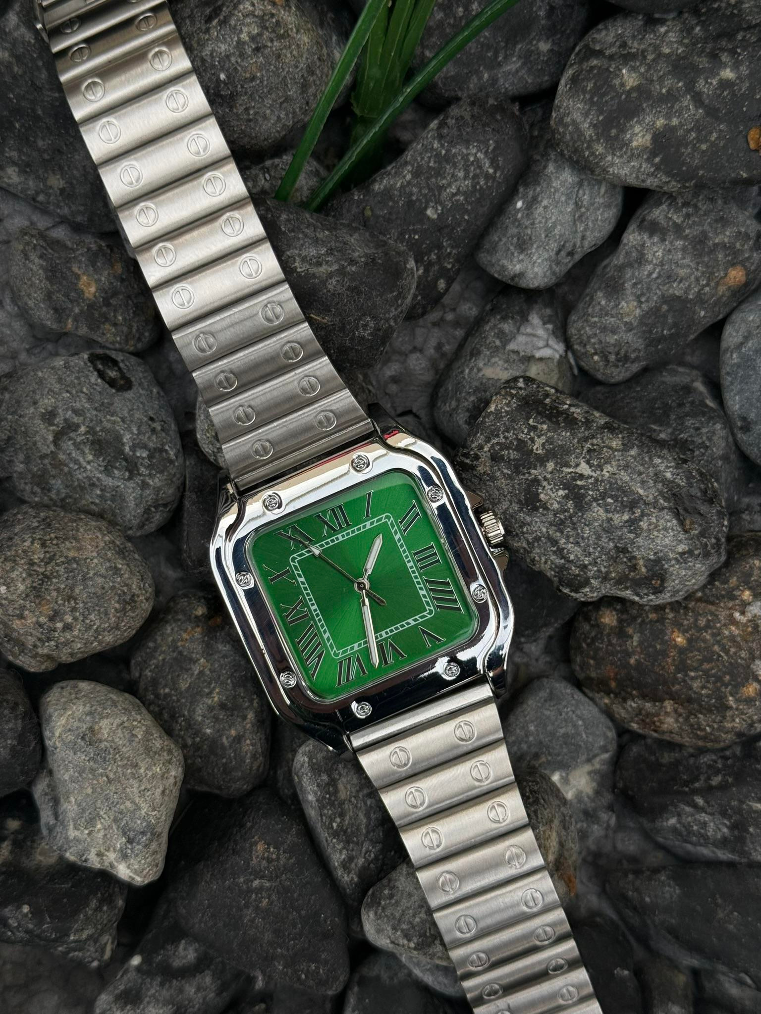 Vintage Rakamlı Saat - Yeşil