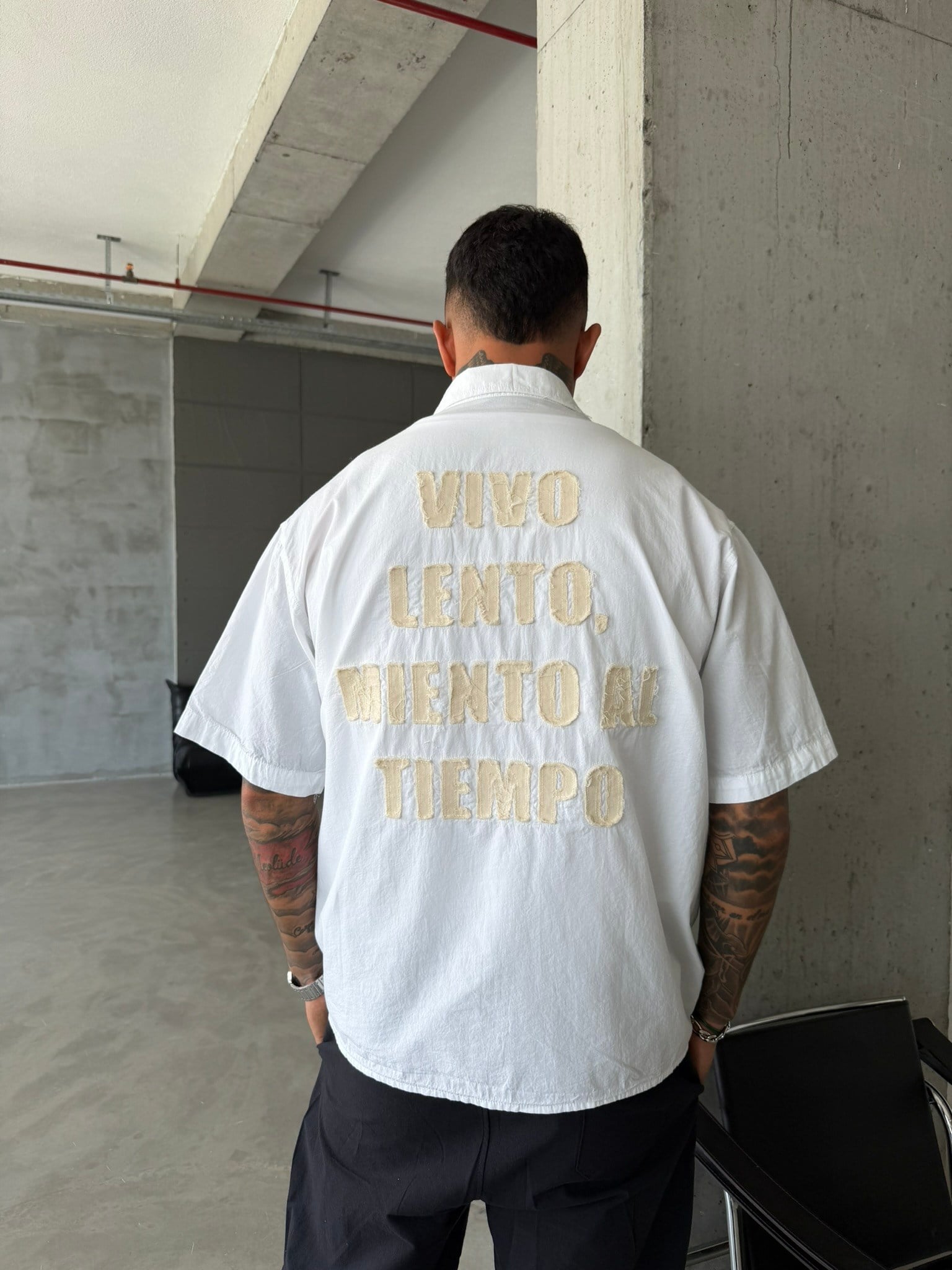Vivo Lento Nakışlı Tasarım Gömlek - Beyaz