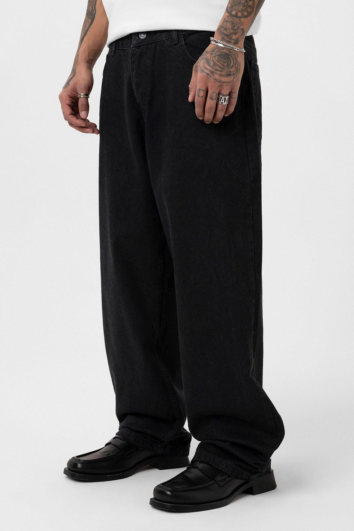VMS Düz Basic Baggy Pantolon - Siyah