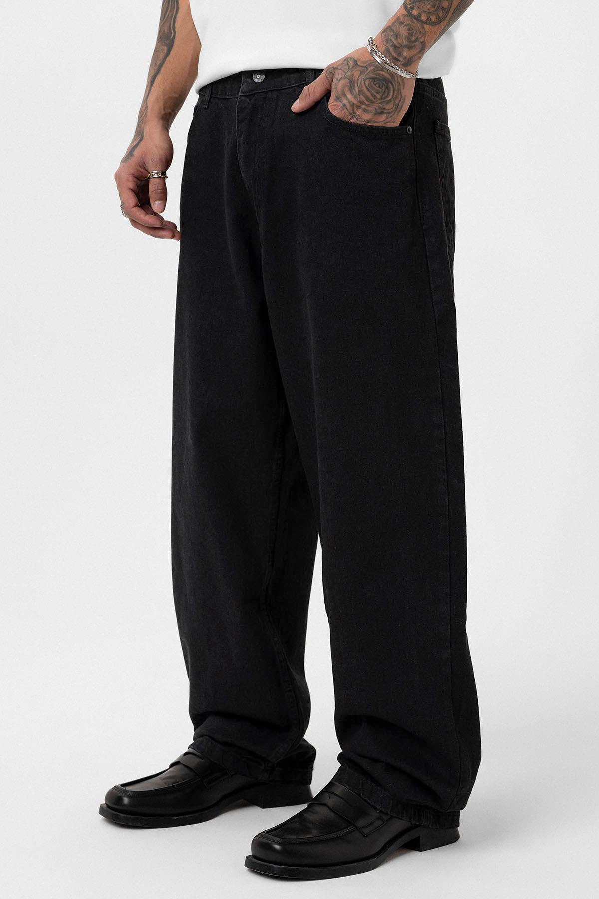 VMS Düz Basic Baggy Pantolon - Siyah