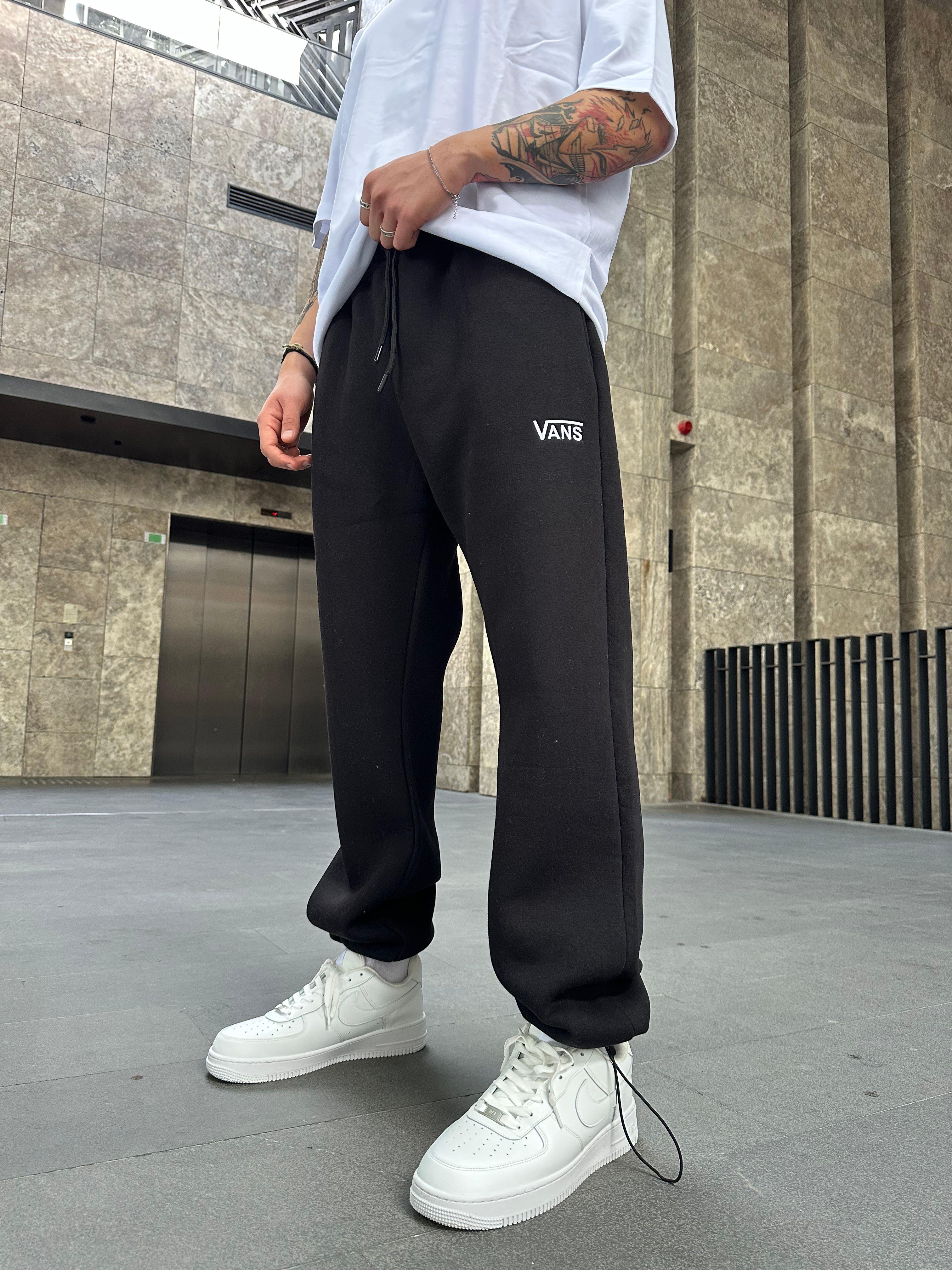 Vns Nakışlı Stoper Paça Lastikli Eşofman Altı -Siyah