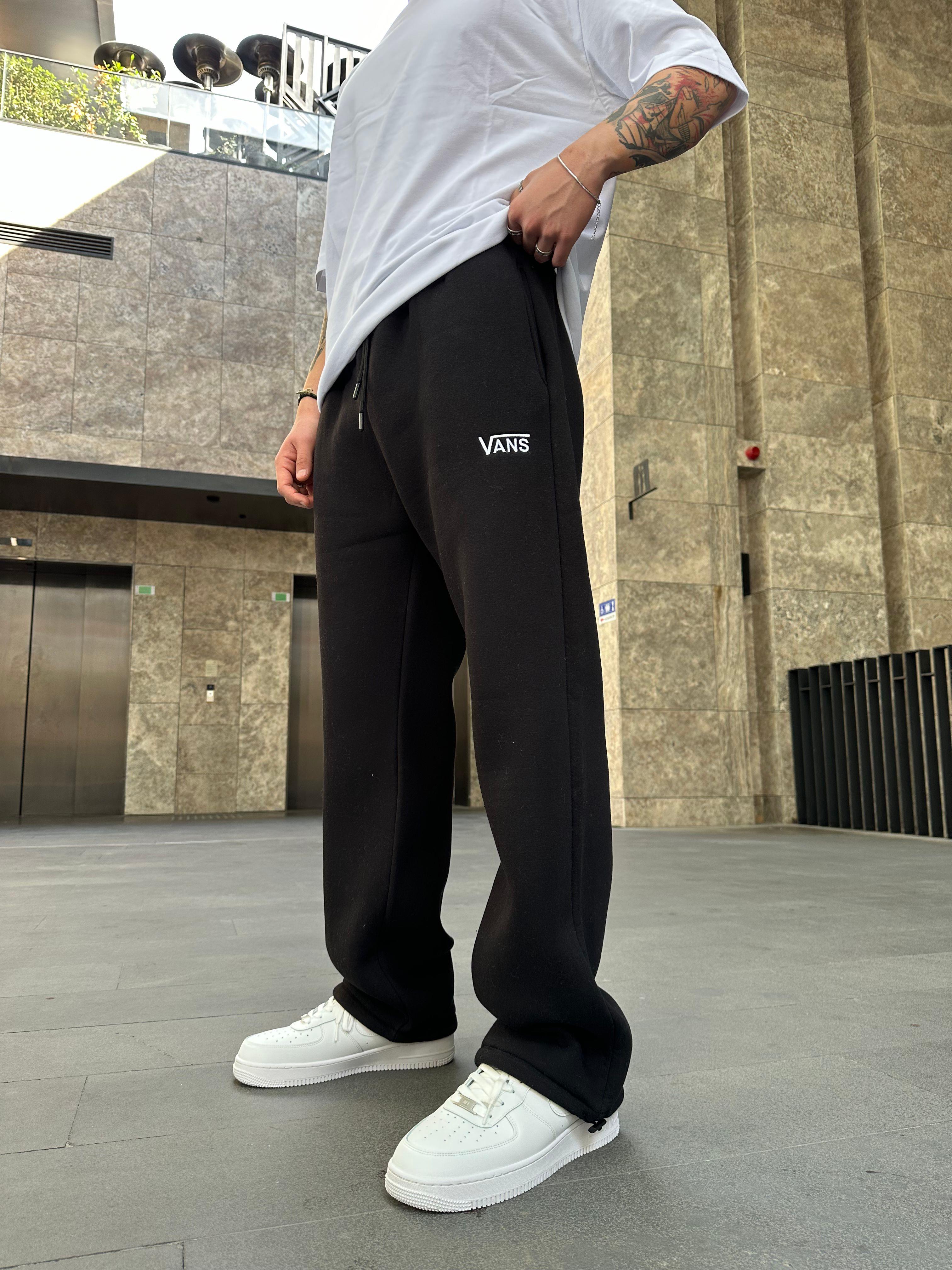 Vns Nakışlı Stoper Paça Lastikli Eşofman Altı -Siyah