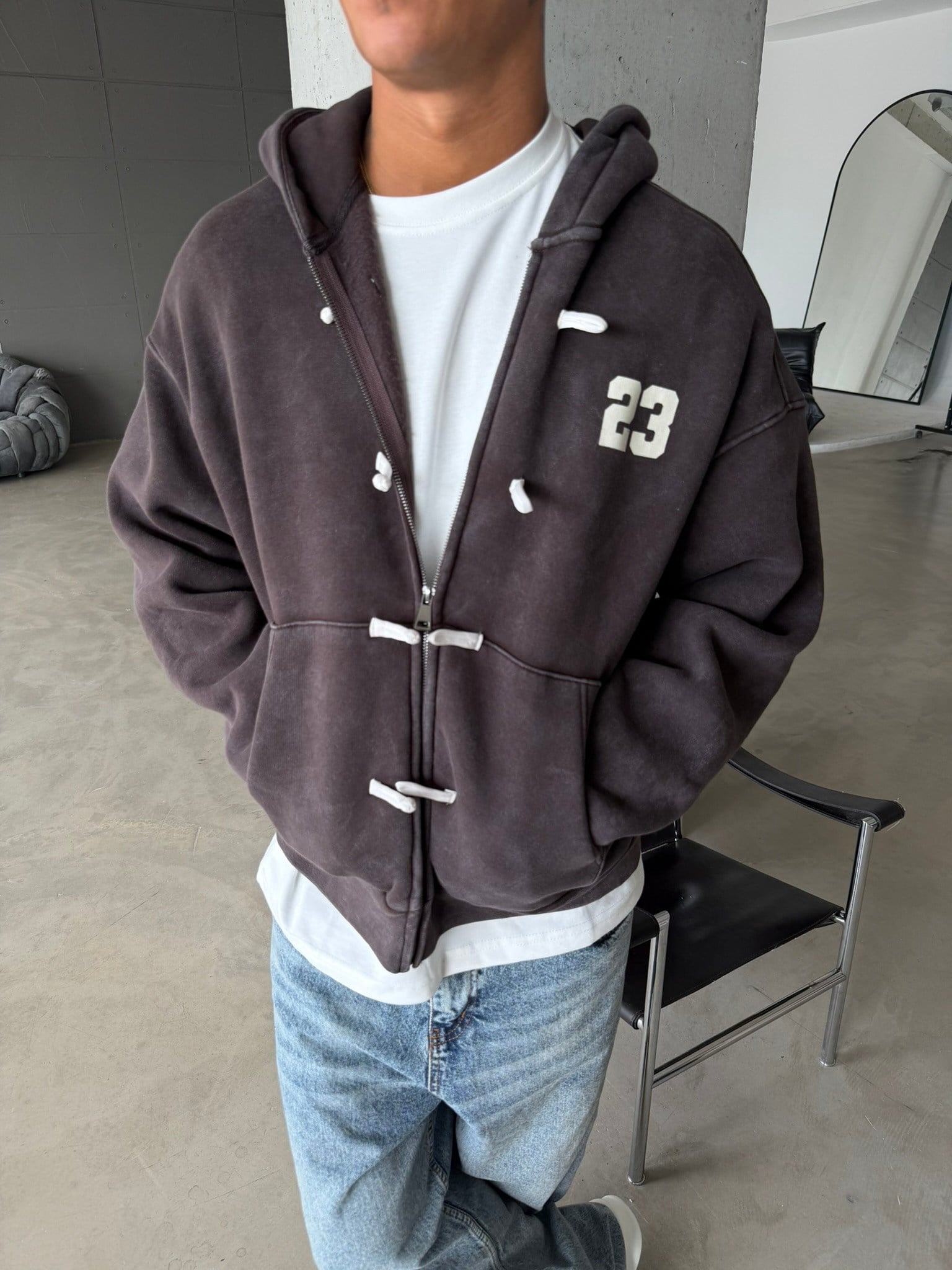Washed Premium Duffle Zip Hoodie