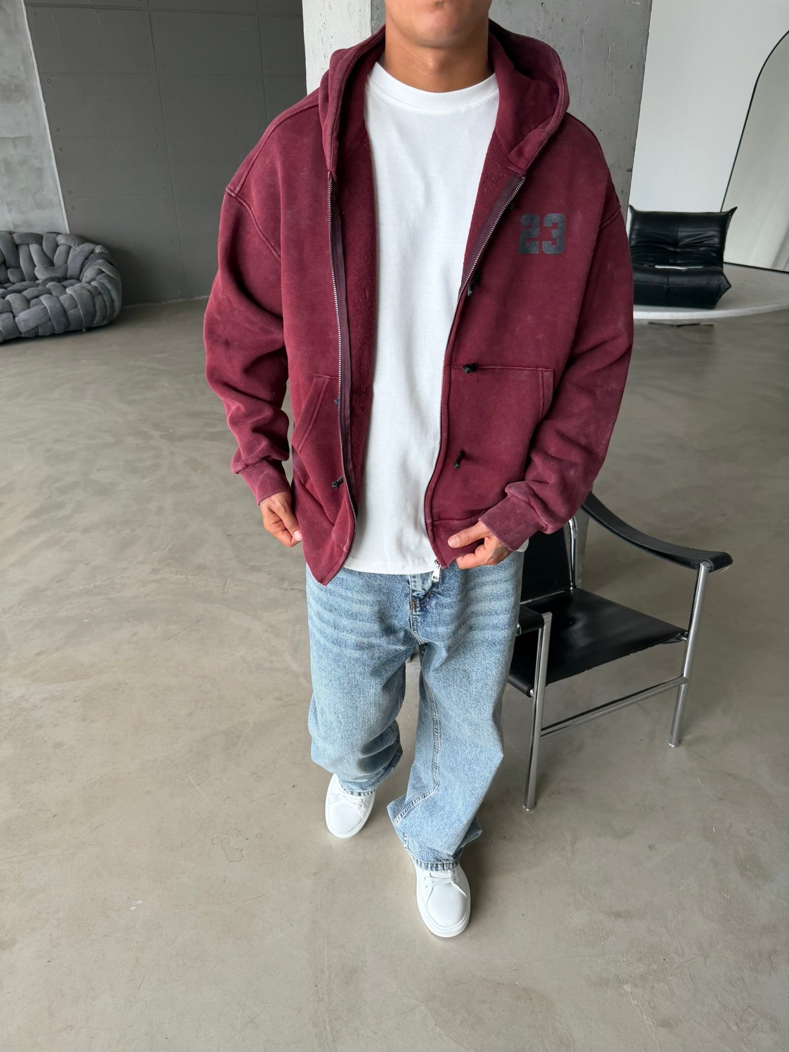 Washed Premium Duffle Zip Hoodie