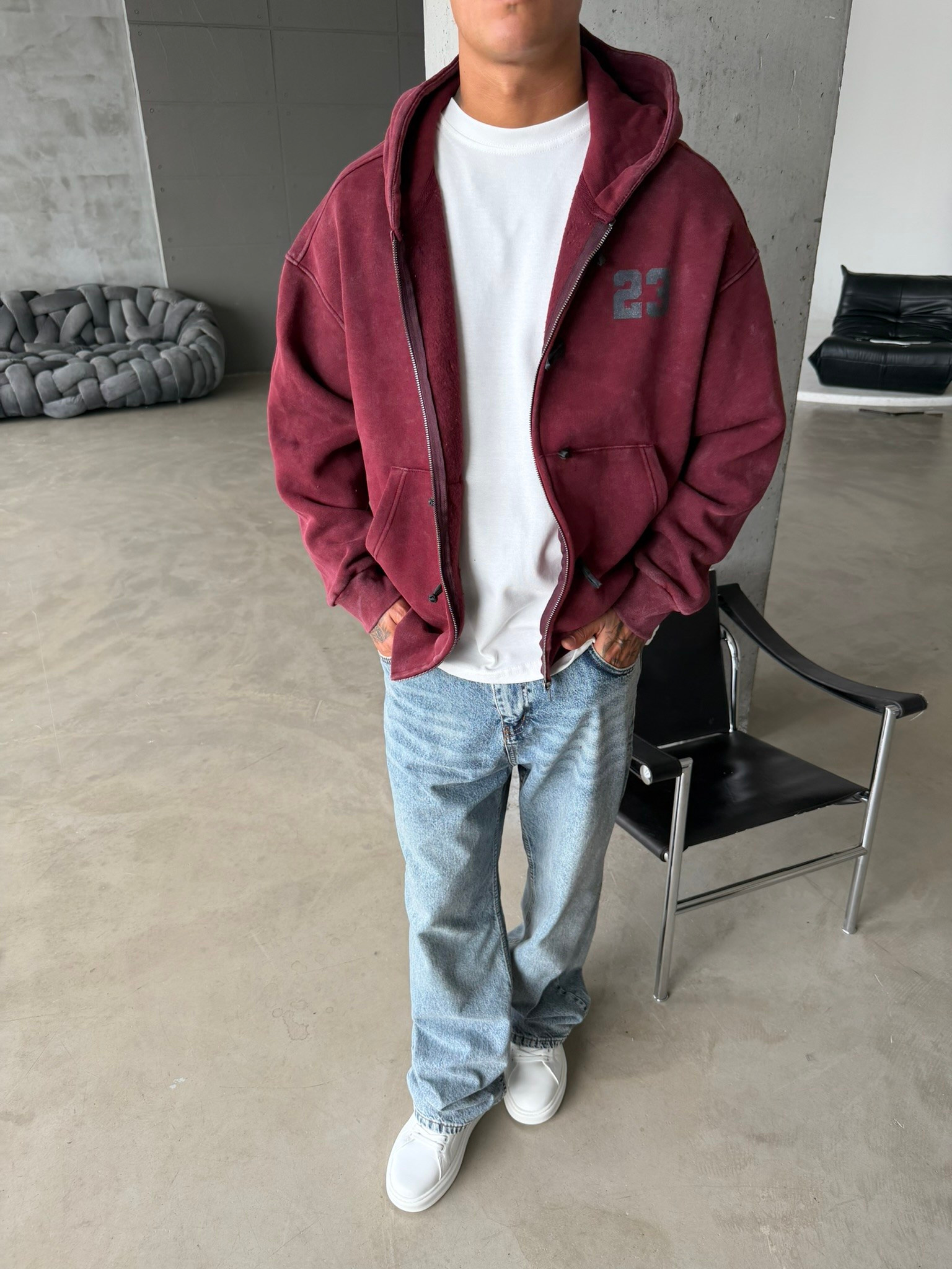 Washed Premium Duffle Zip Hoodie