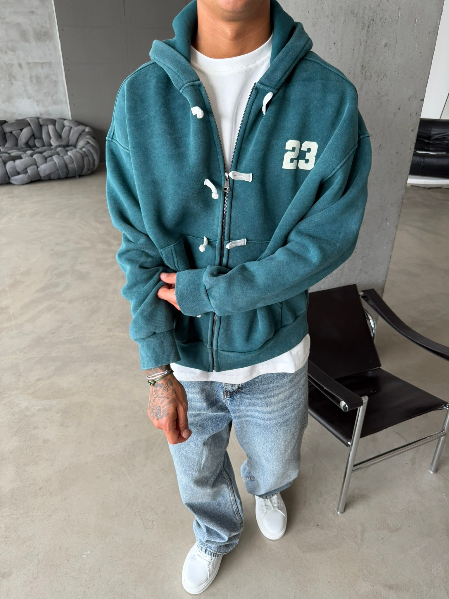 Washed Premium Duffle Zip Hoodie