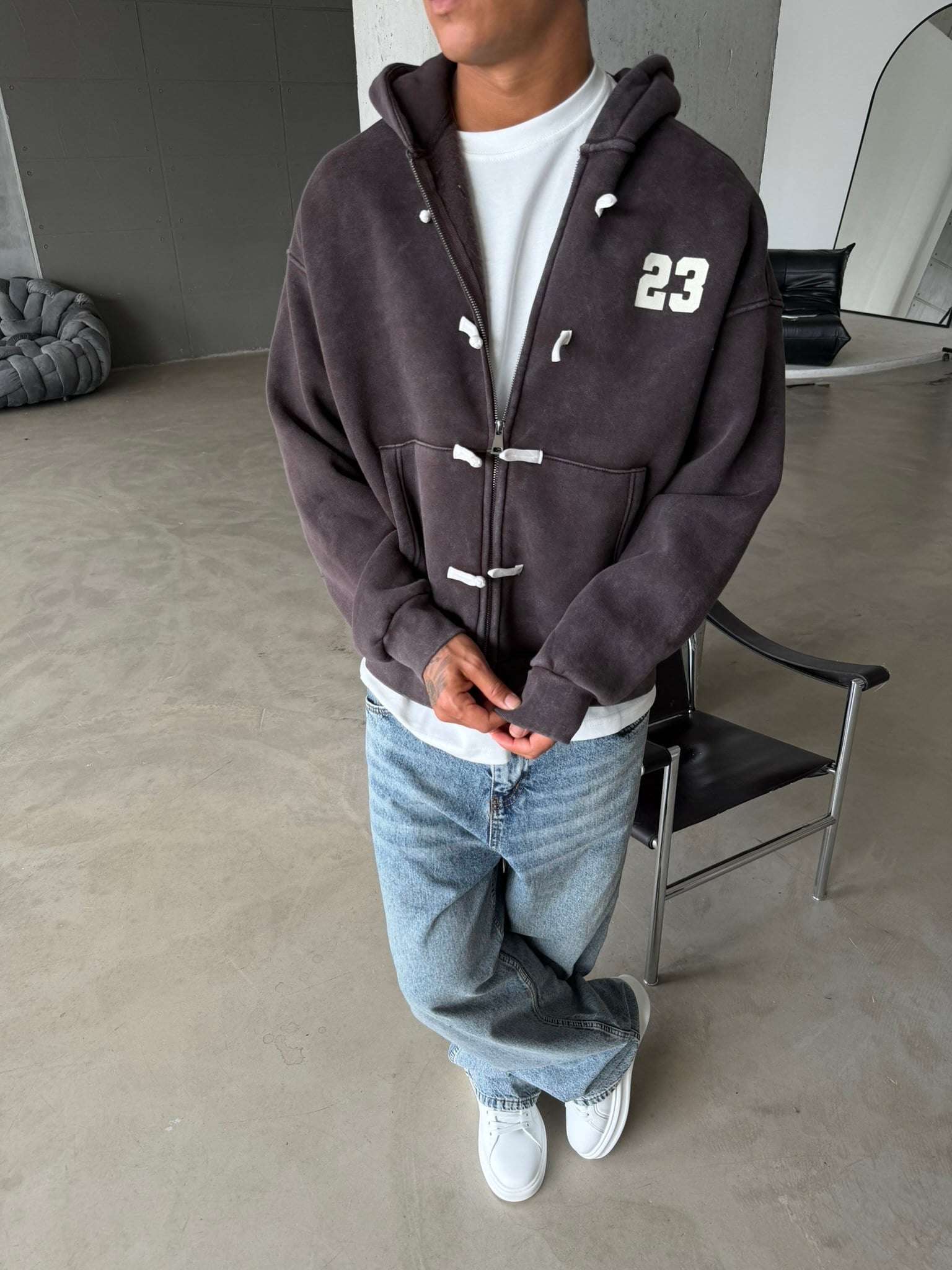 Washed Premium Duffle Zip Hoodie