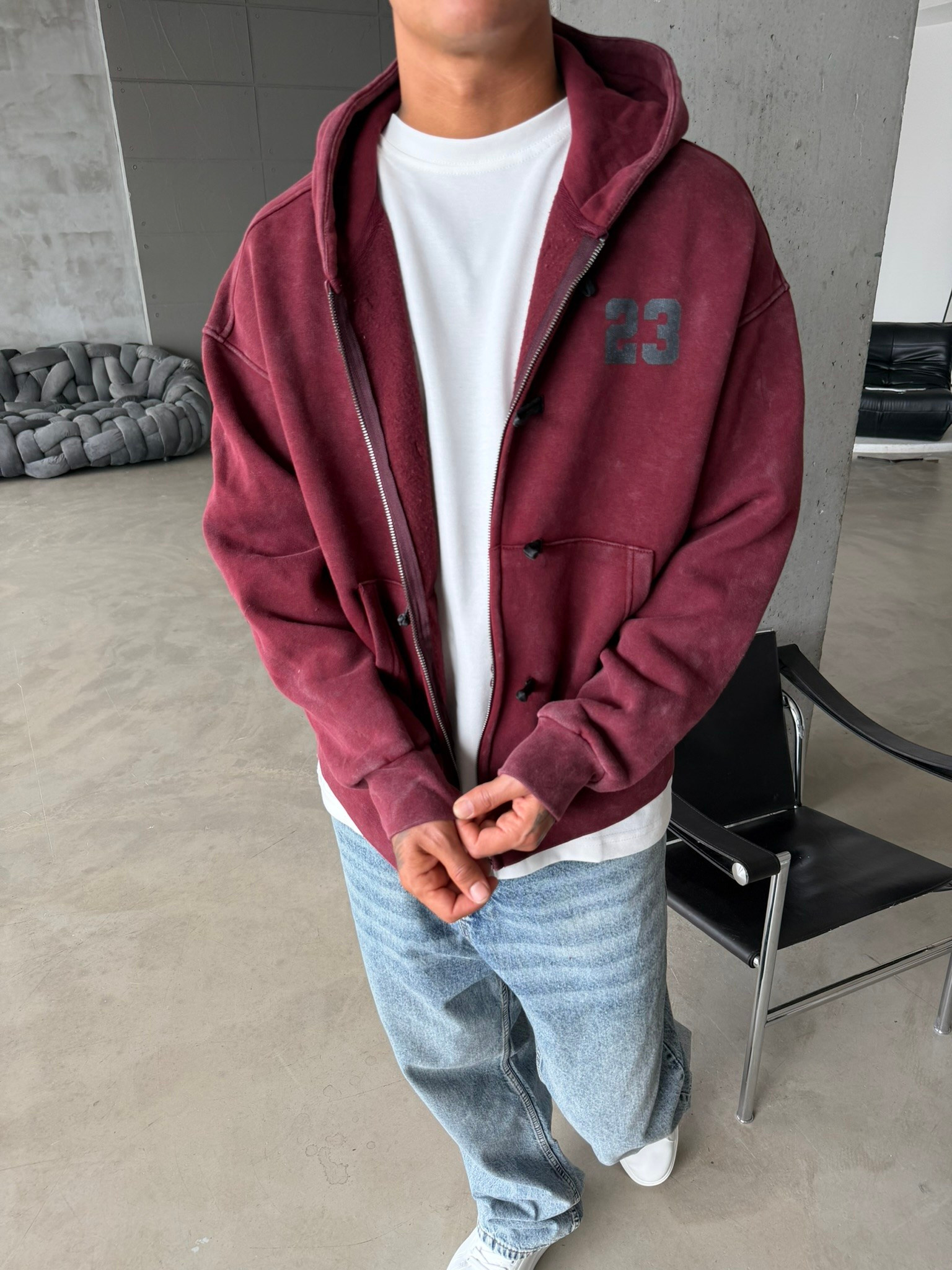 Washed Premium Duffle Zip Hoodie