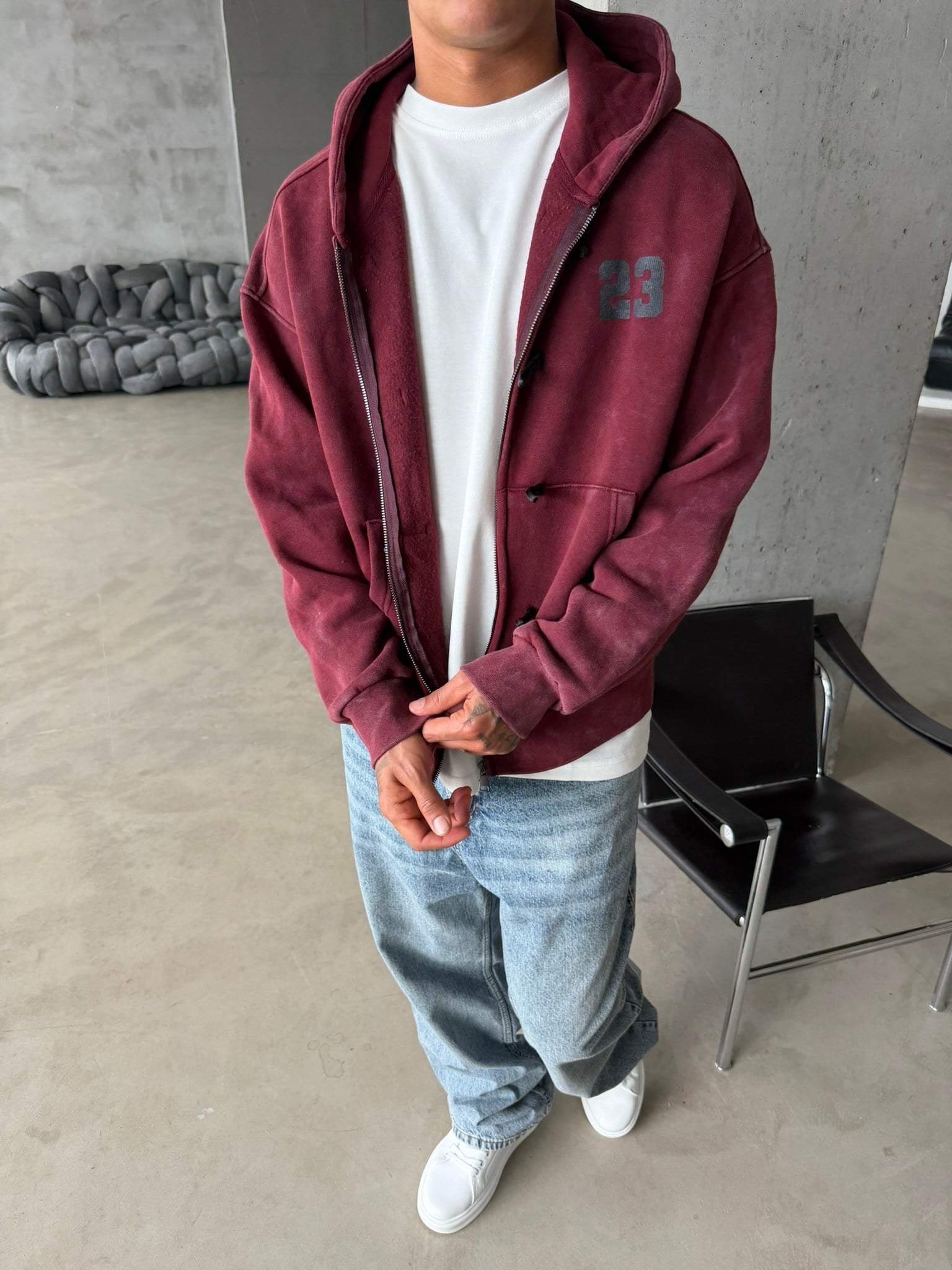 Washed Premium Duffle Zip Hoodie