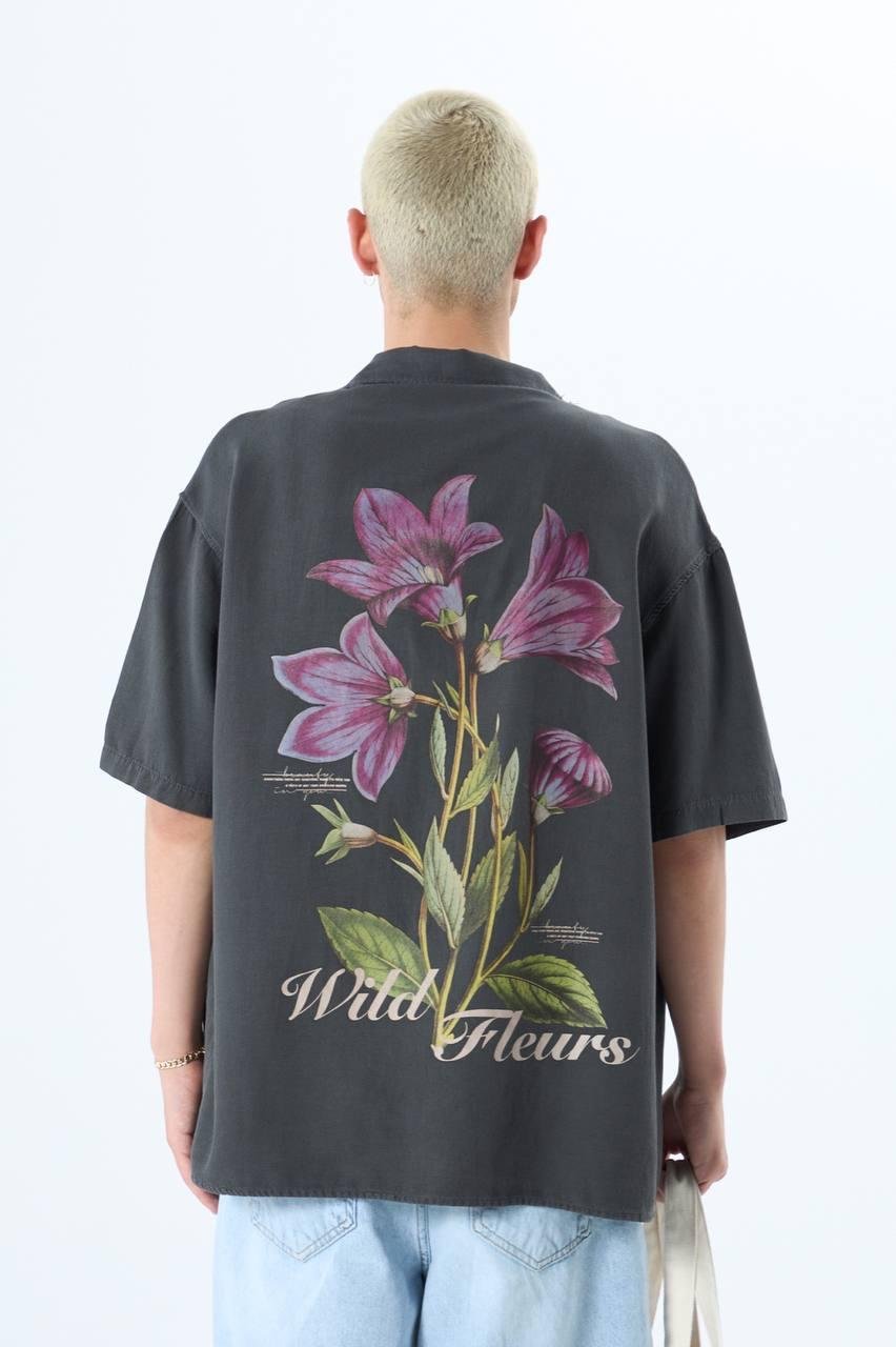 Wild Fleurs Tasarım Gömlek - Antrasit