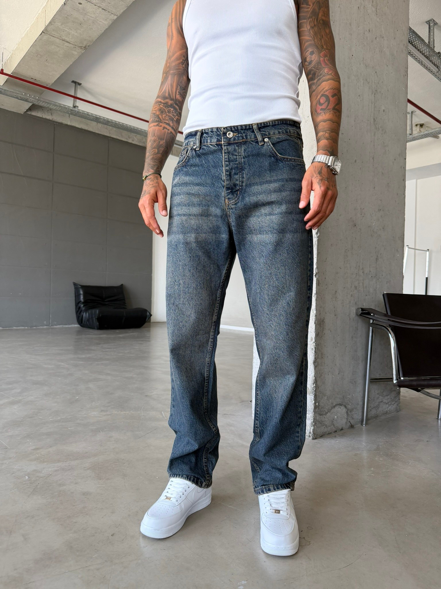 Yıkamalı Premium Basic Baggy Pantolon 