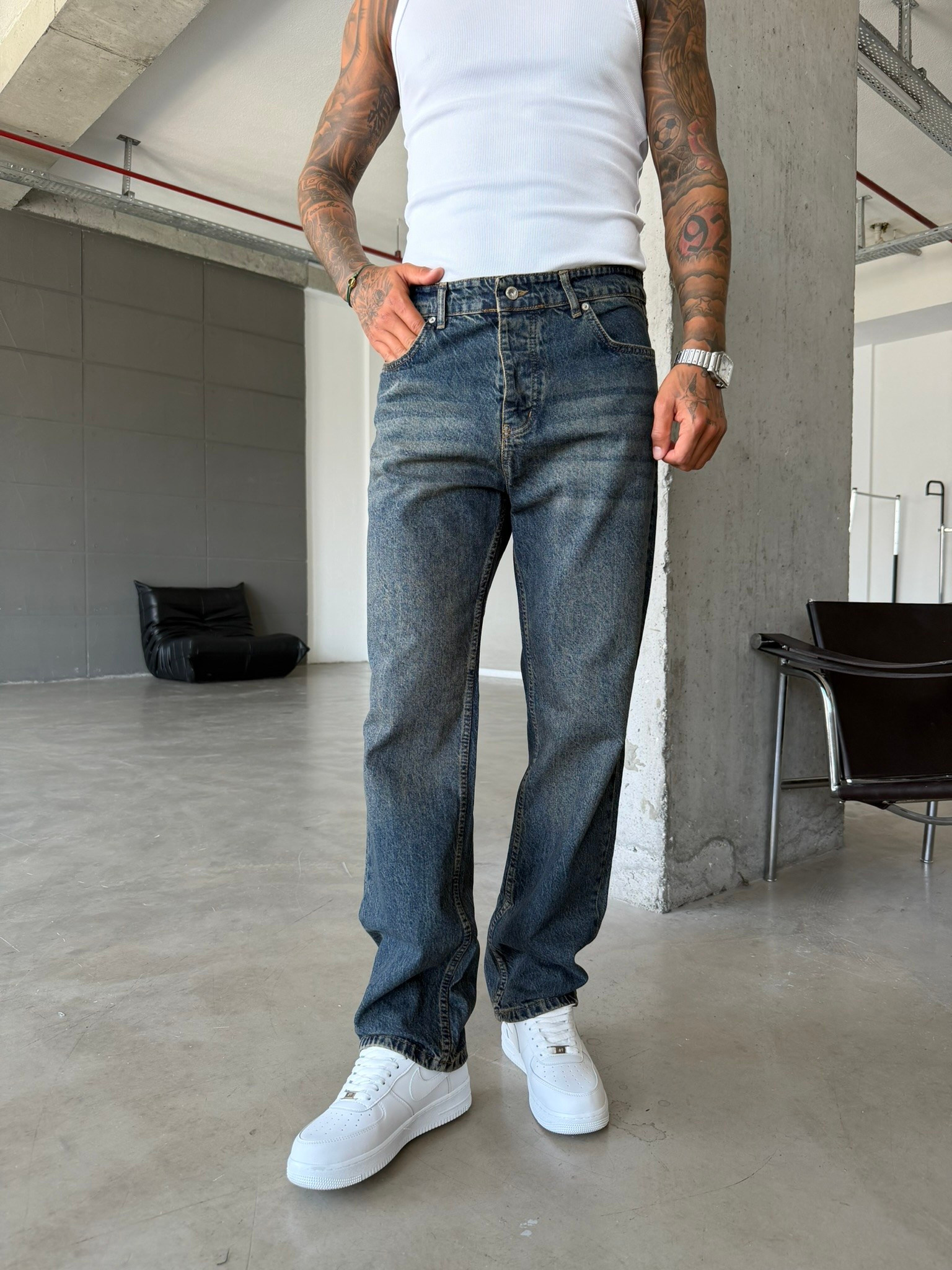 Yıkamalı Premium Basic Baggy Pantolon 