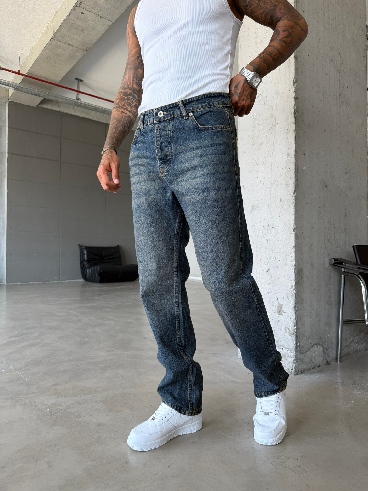 Yıkamalı Premium Basic Baggy Pantolon 