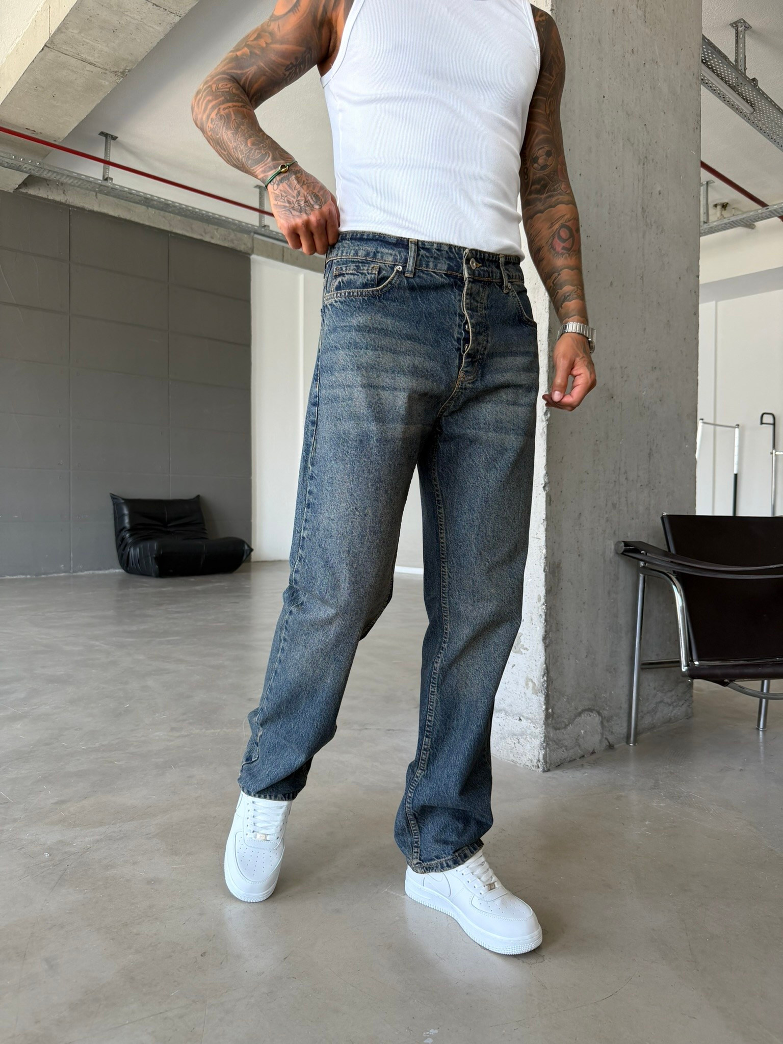 Yıkamalı Premium Basic Baggy Pantolon 