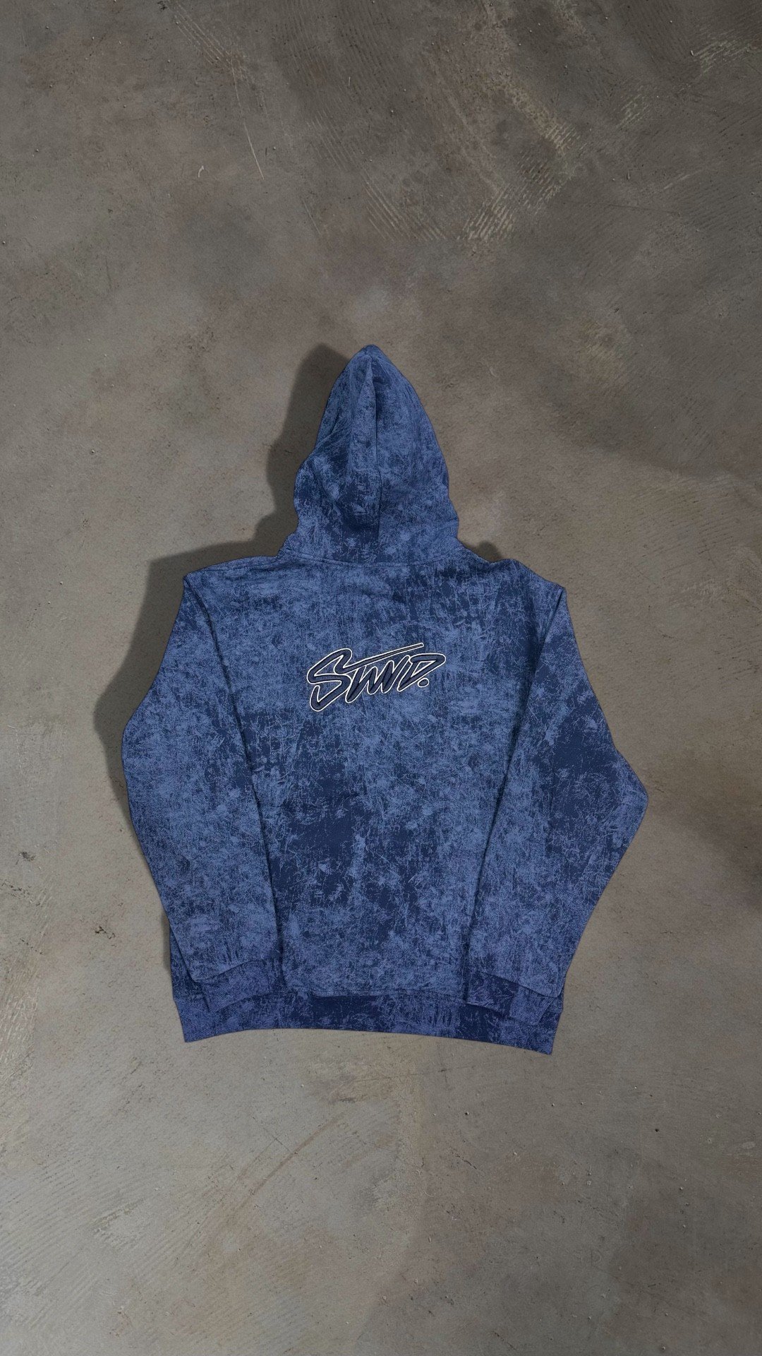 Yıkamlalı Sırt Nakışlı Premium Hırka - İndigo