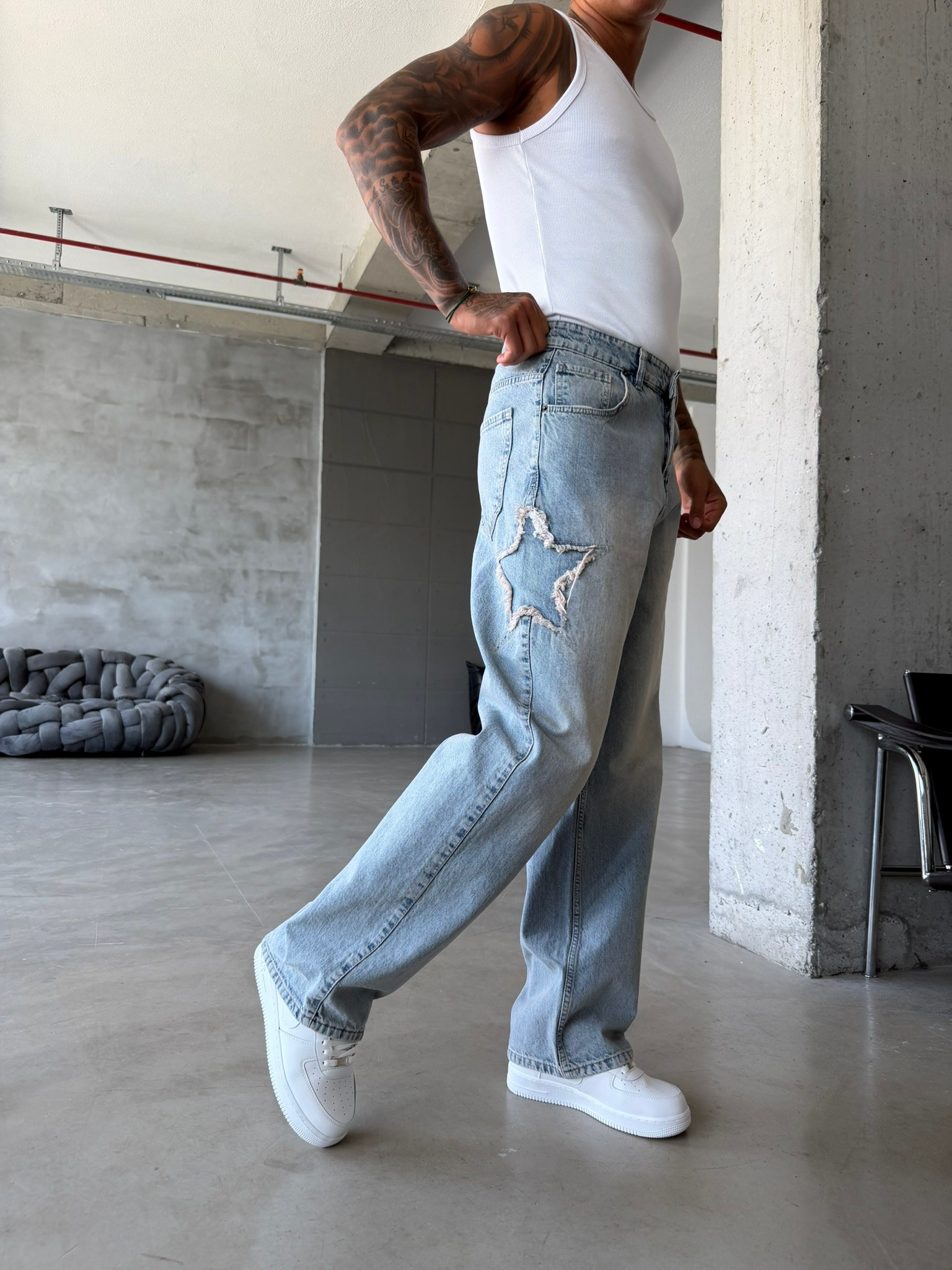 Yıldız Nakış İşleme Premium Baggy Pantolon