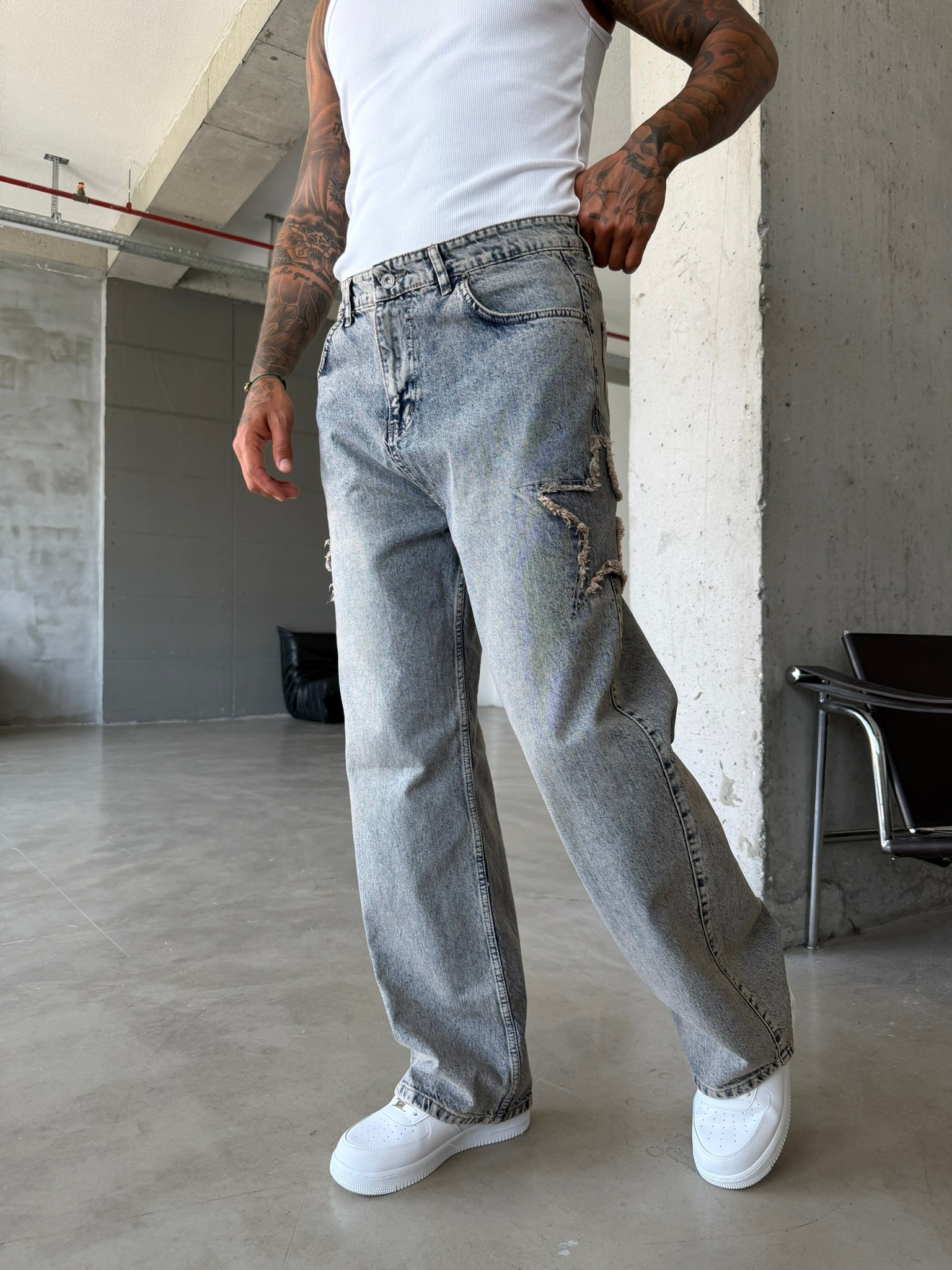 Yıldız Nakış İşleme Premium Baggy Pantolon