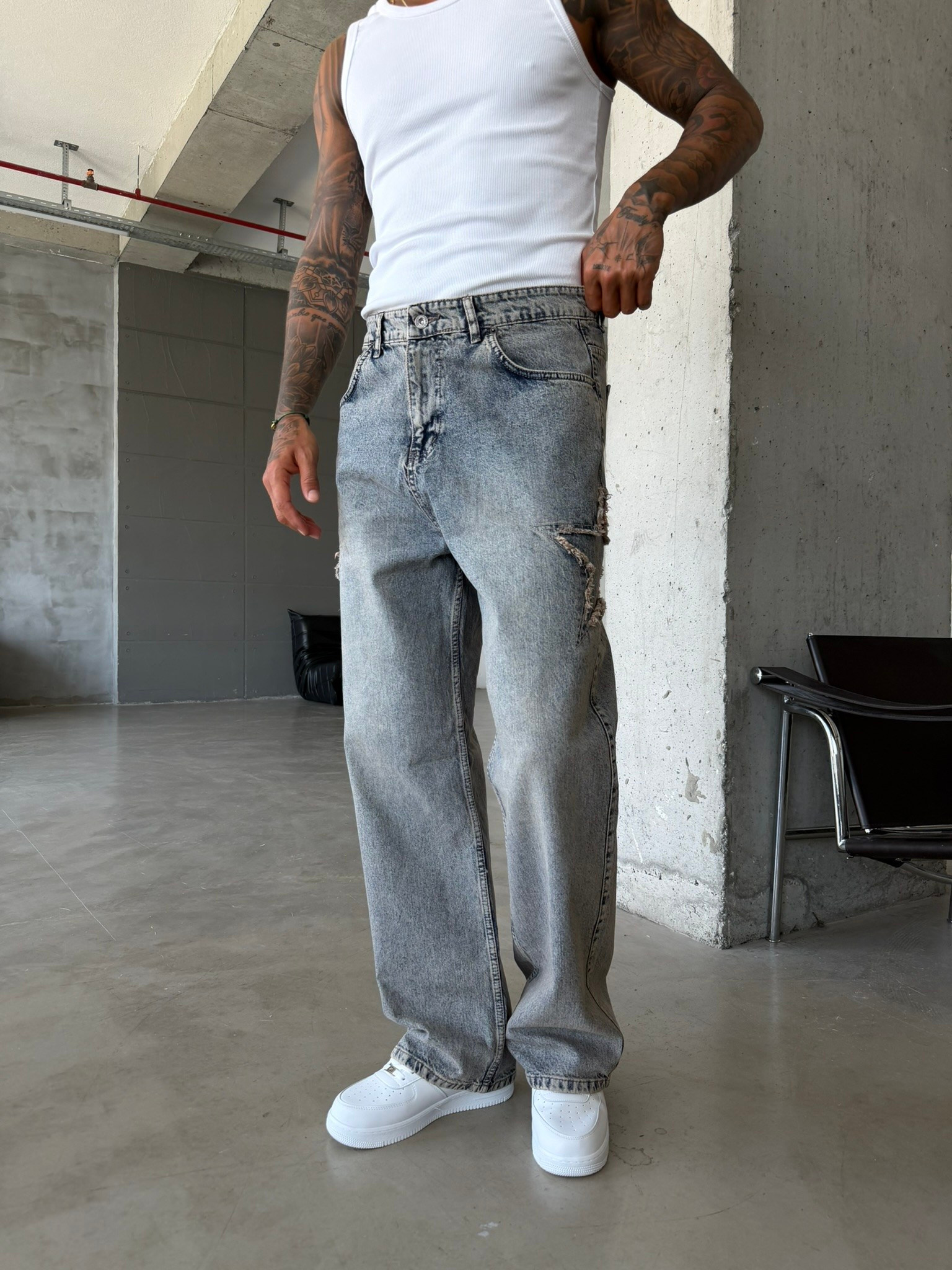 Yıldız Nakış İşleme Premium Baggy Pantolon