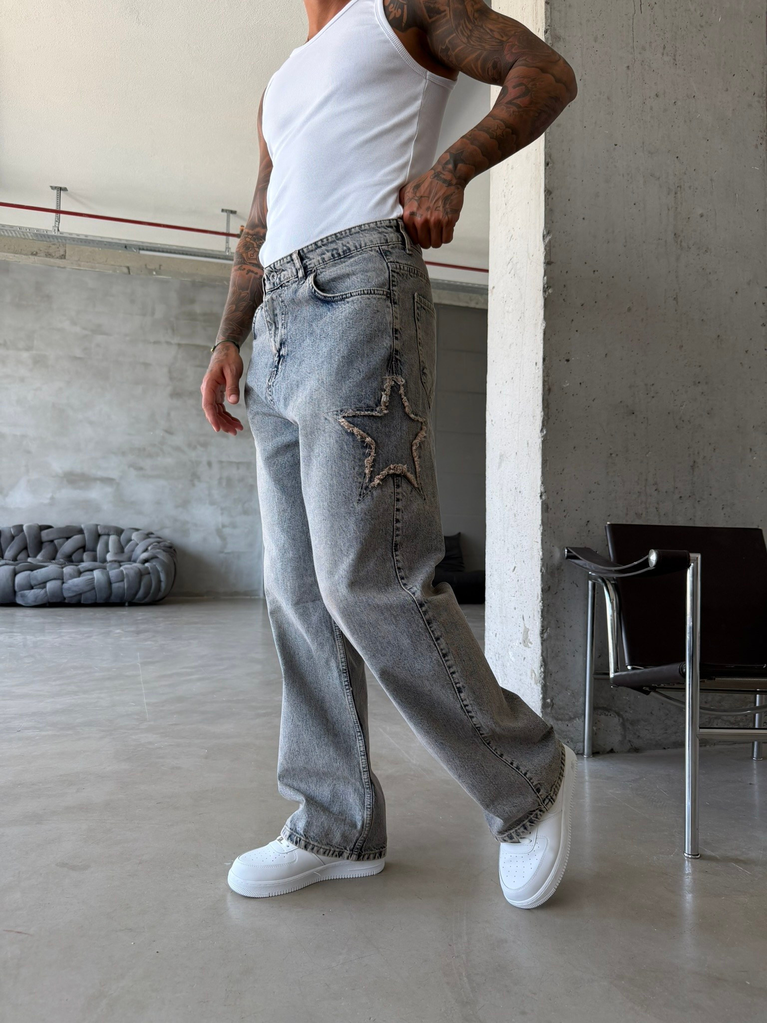 Yıldız Nakış İşleme Premium Baggy Pantolon