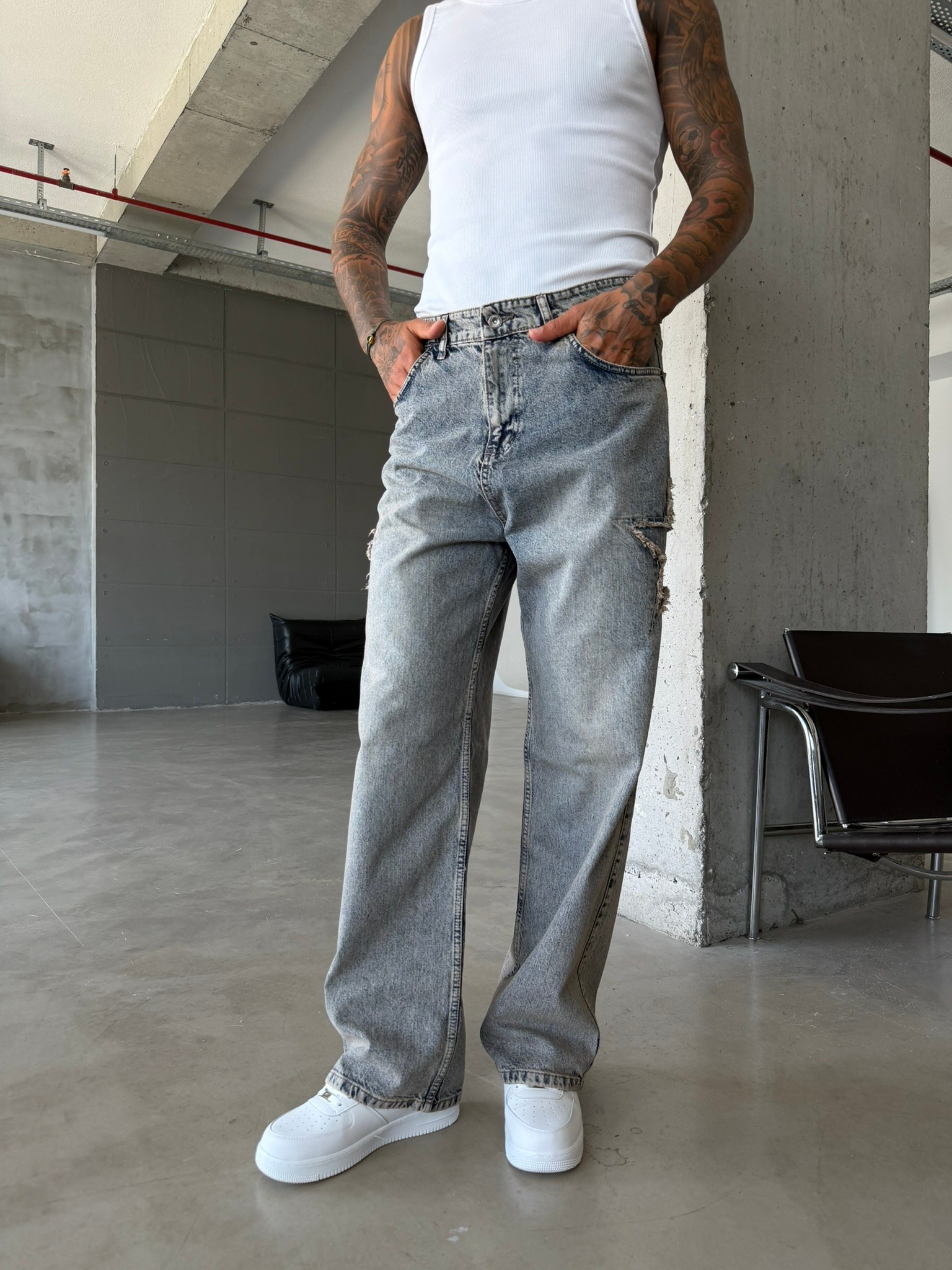 Yıldız Nakış İşleme Premium Baggy Pantolon