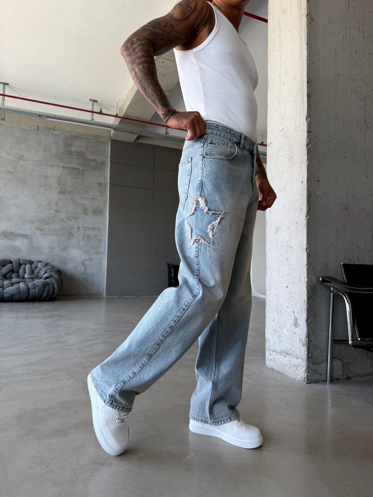 Yıldız Nakış İşleme Premium Baggy Pantolon