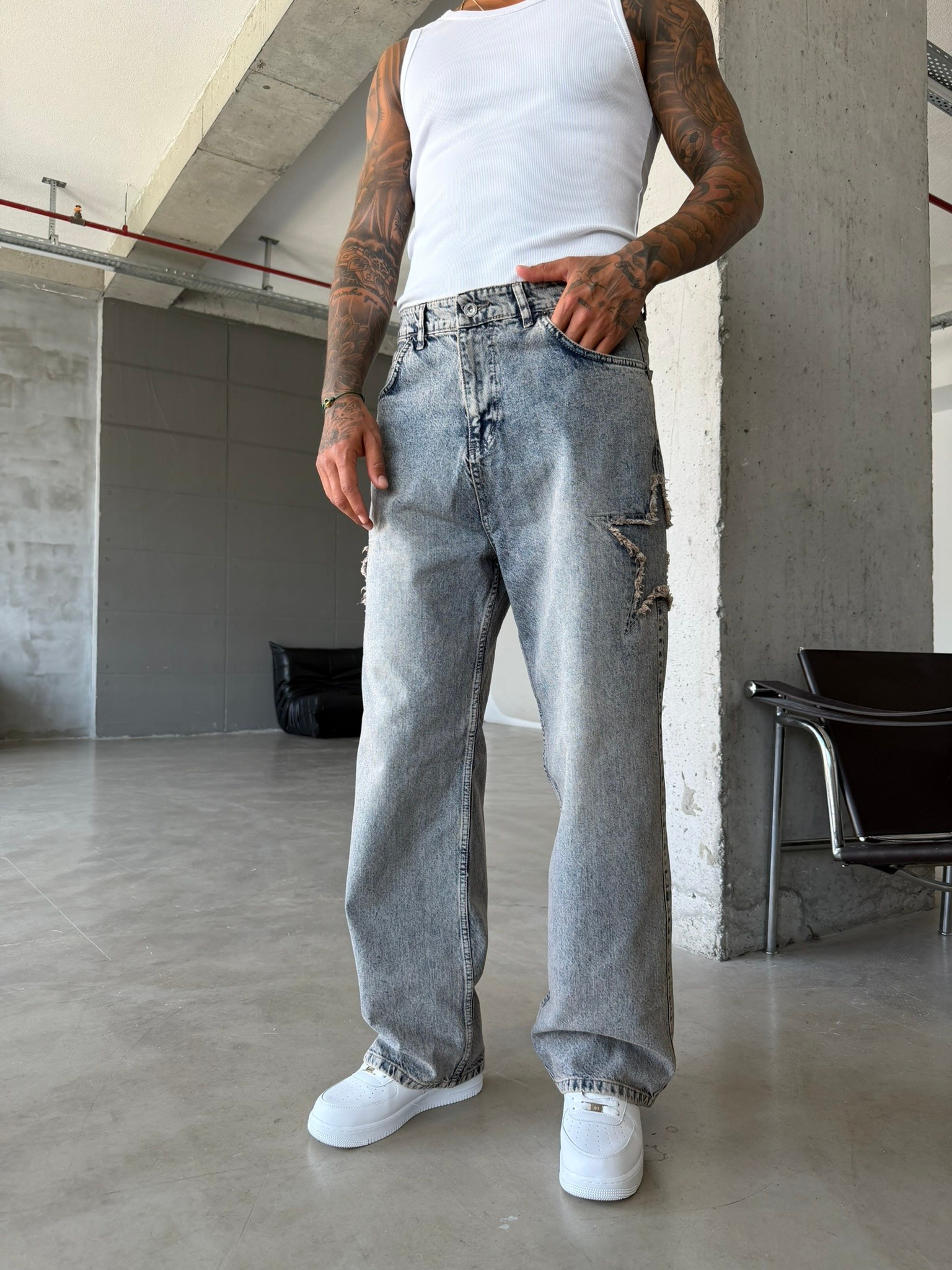 Yıldız Nakış İşleme Premium Baggy Pantolon