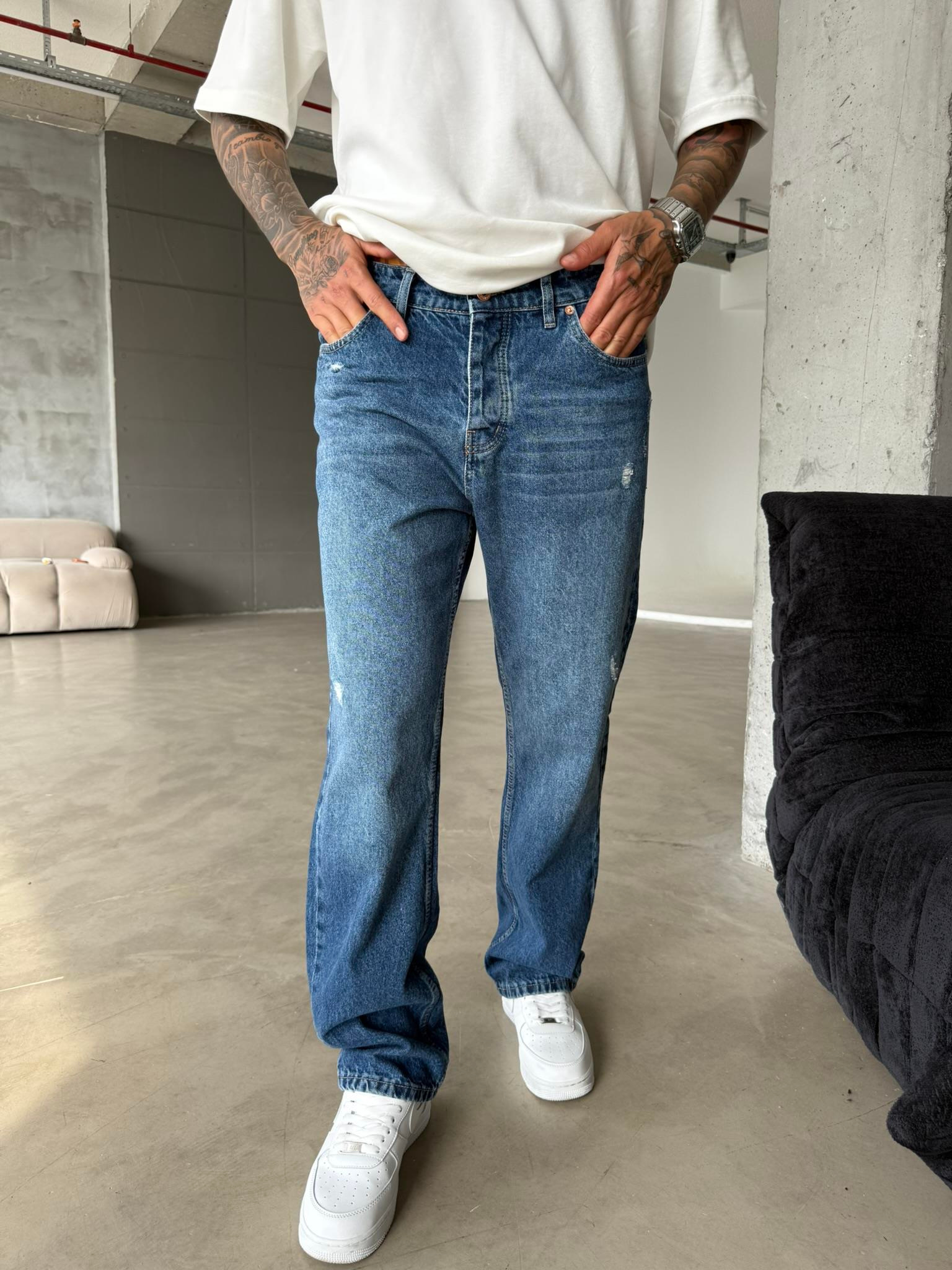 Yırtık Detatylı Basic Pantolon - Lacivert