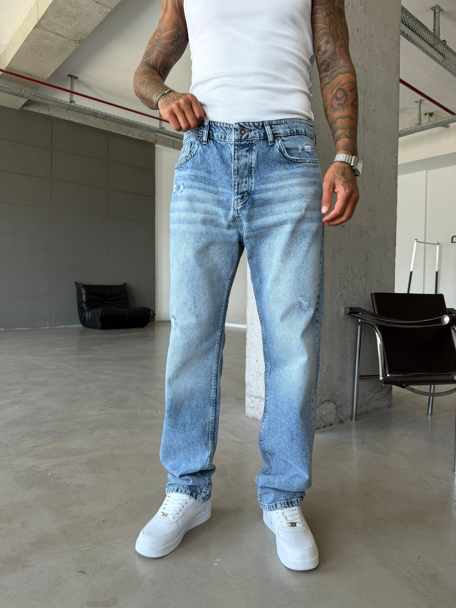 Yırtık Detaylı Premium Baggy Pantolon 