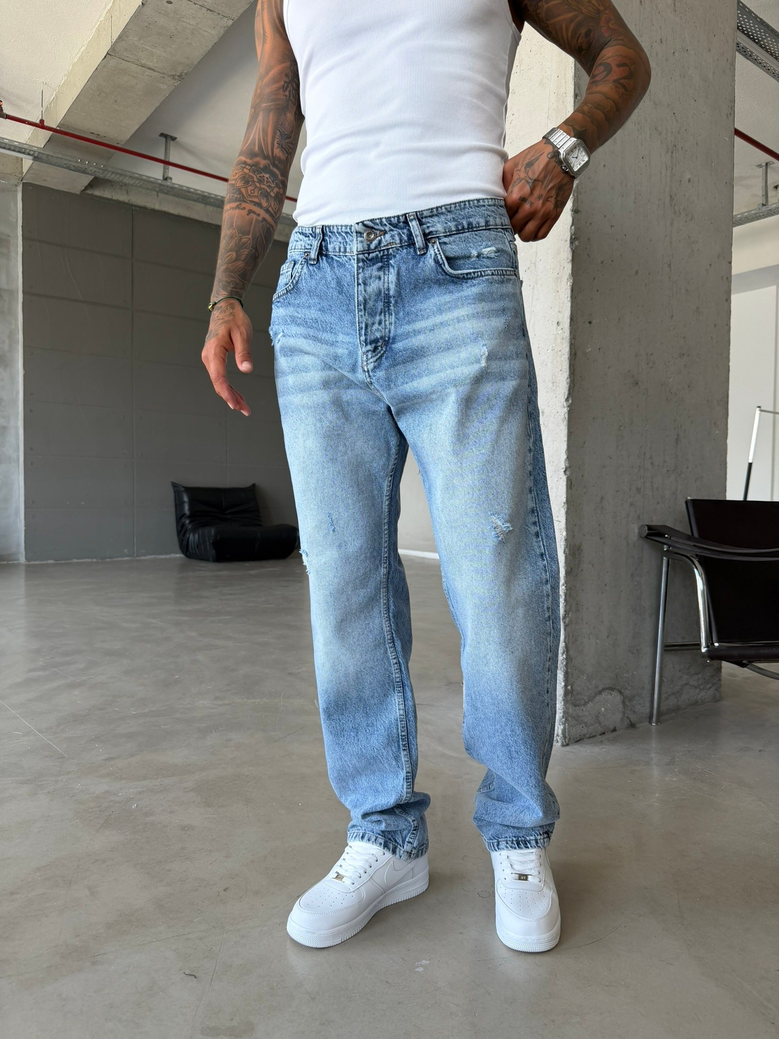 Yırtık Detaylı Premium Baggy Pantolon 