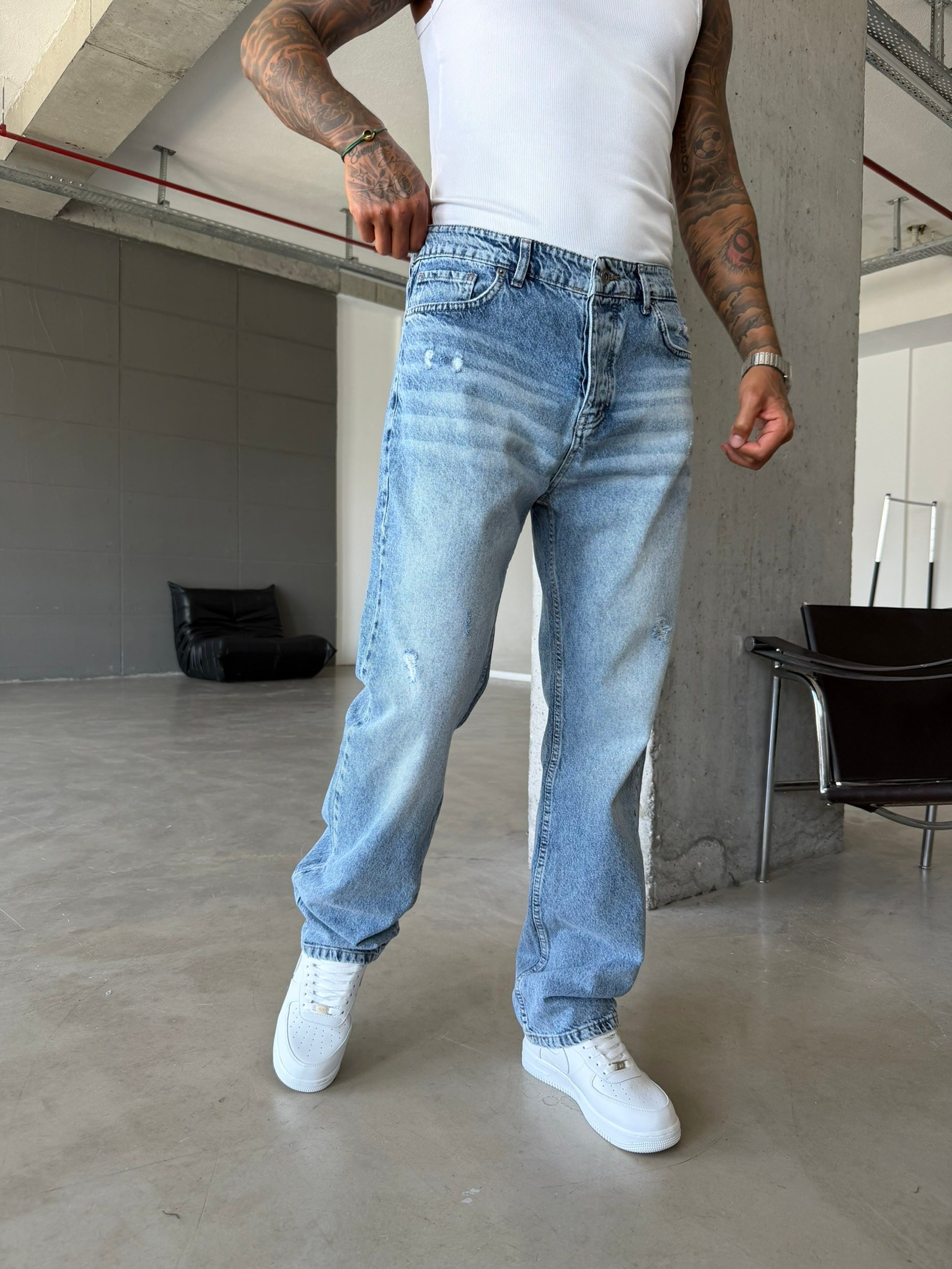 Yırtık Detaylı Premium Baggy Pantolon 