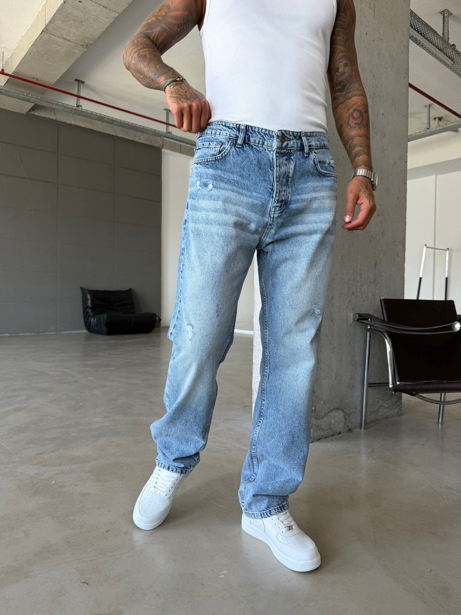Yırtık Detaylı Premium Baggy Pantolon 